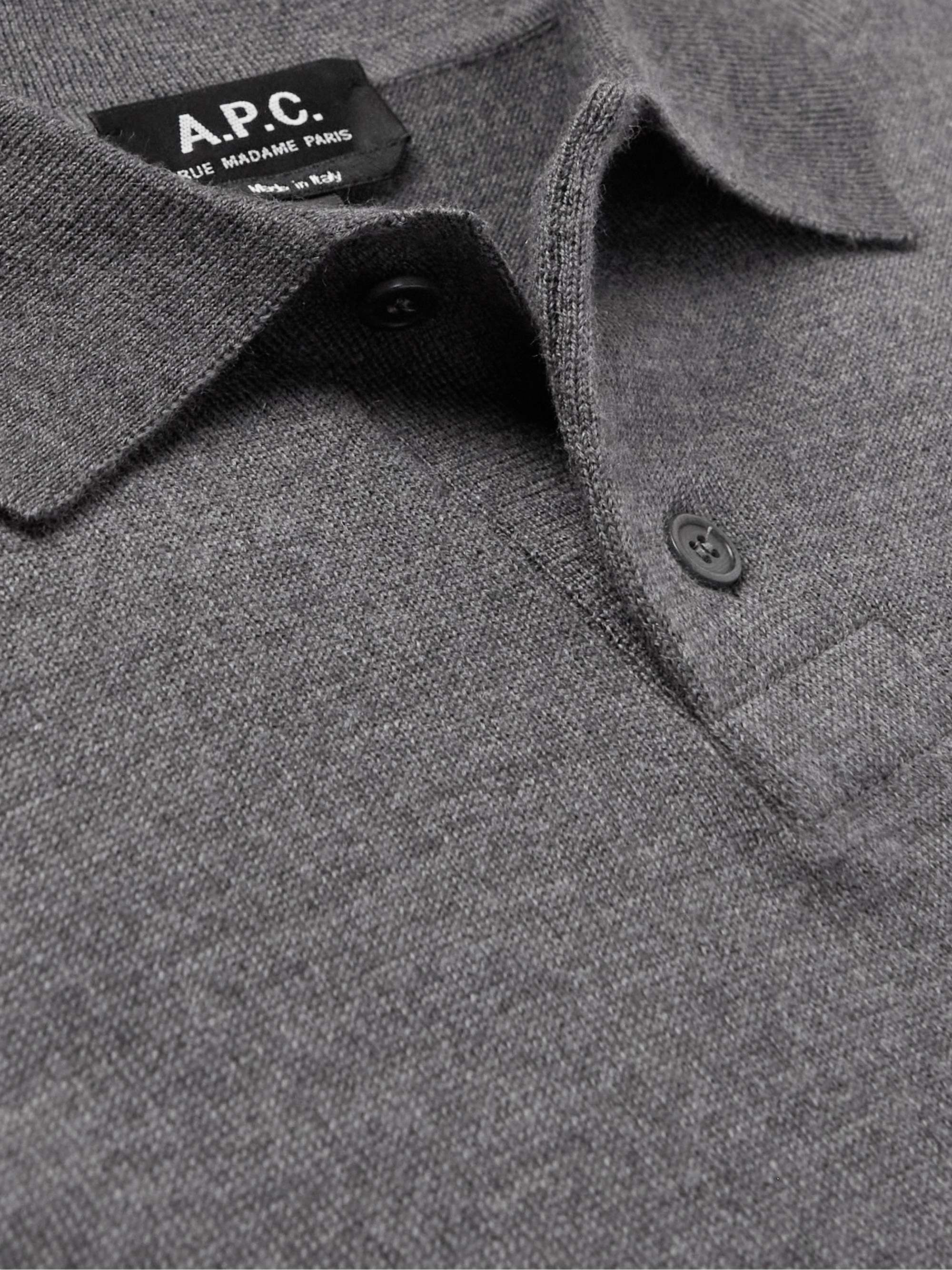 A.P.C. Jerry Merino Wool Polo Shirt