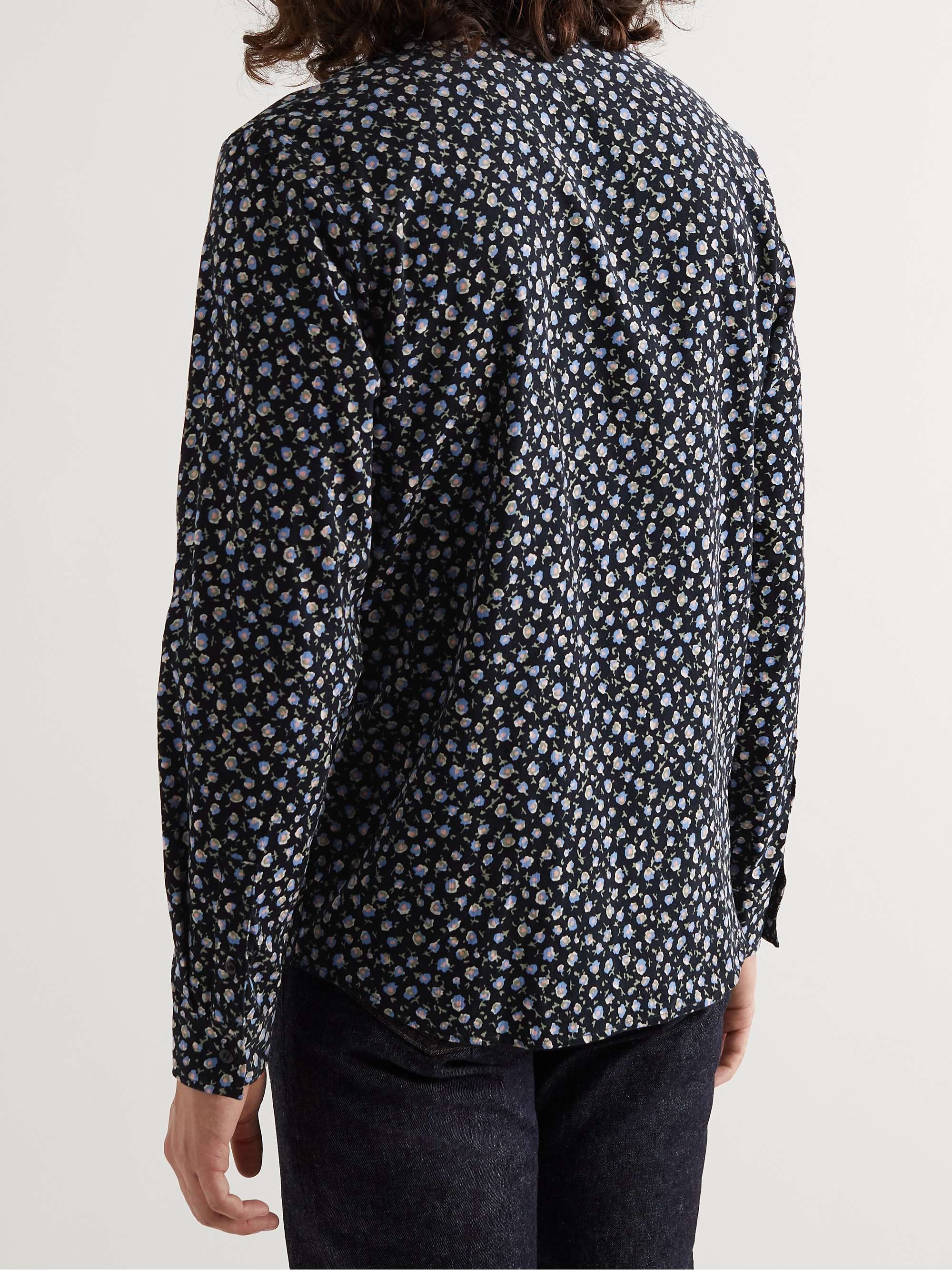 A.P.C. Paul Slim-Fit Button-Down Collar Floral-Print Cotton-Corduroy Shirt