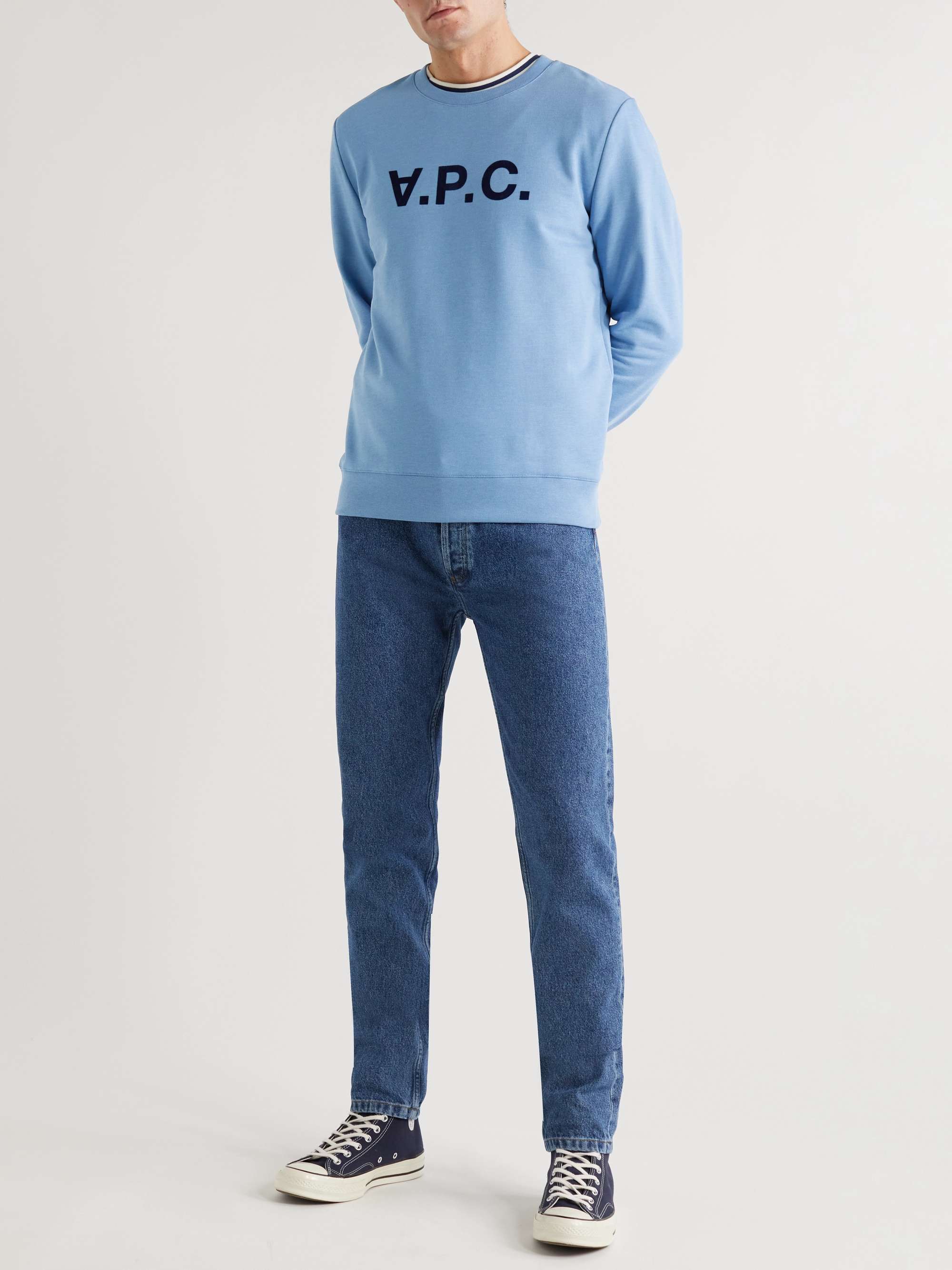 A.P.C. VPC Logo-Flocked Cotton-Jersey Sweatshirt