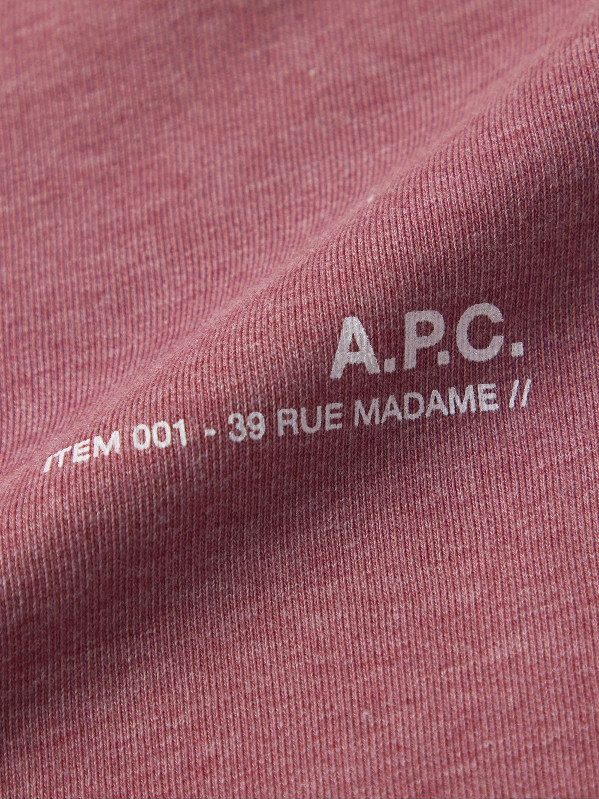 A.P.C. Logo-Print Cotton-Blend Jersey Hoodie