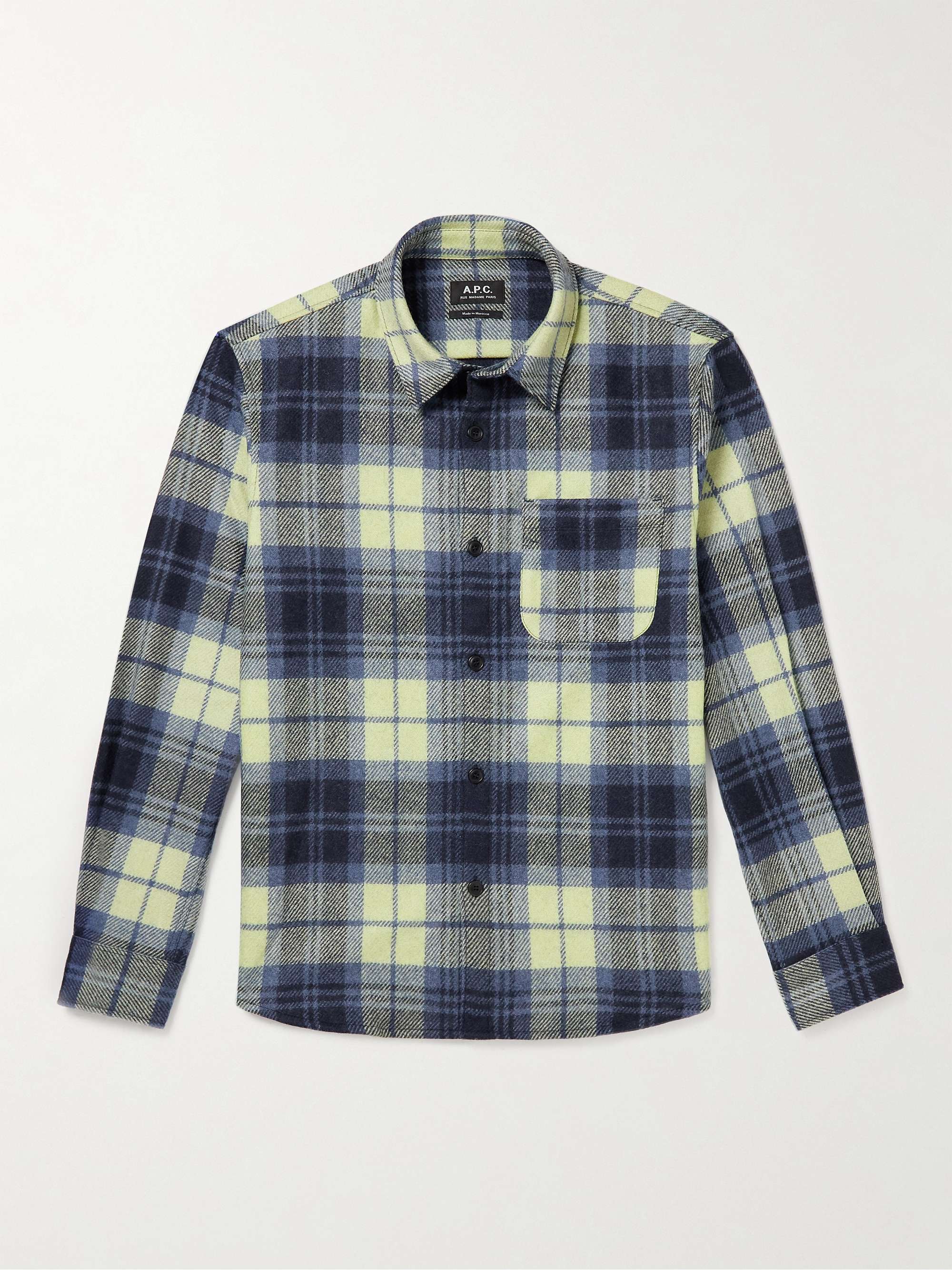 A.P.C. Checked Wool-Blend Flannel Overshirt