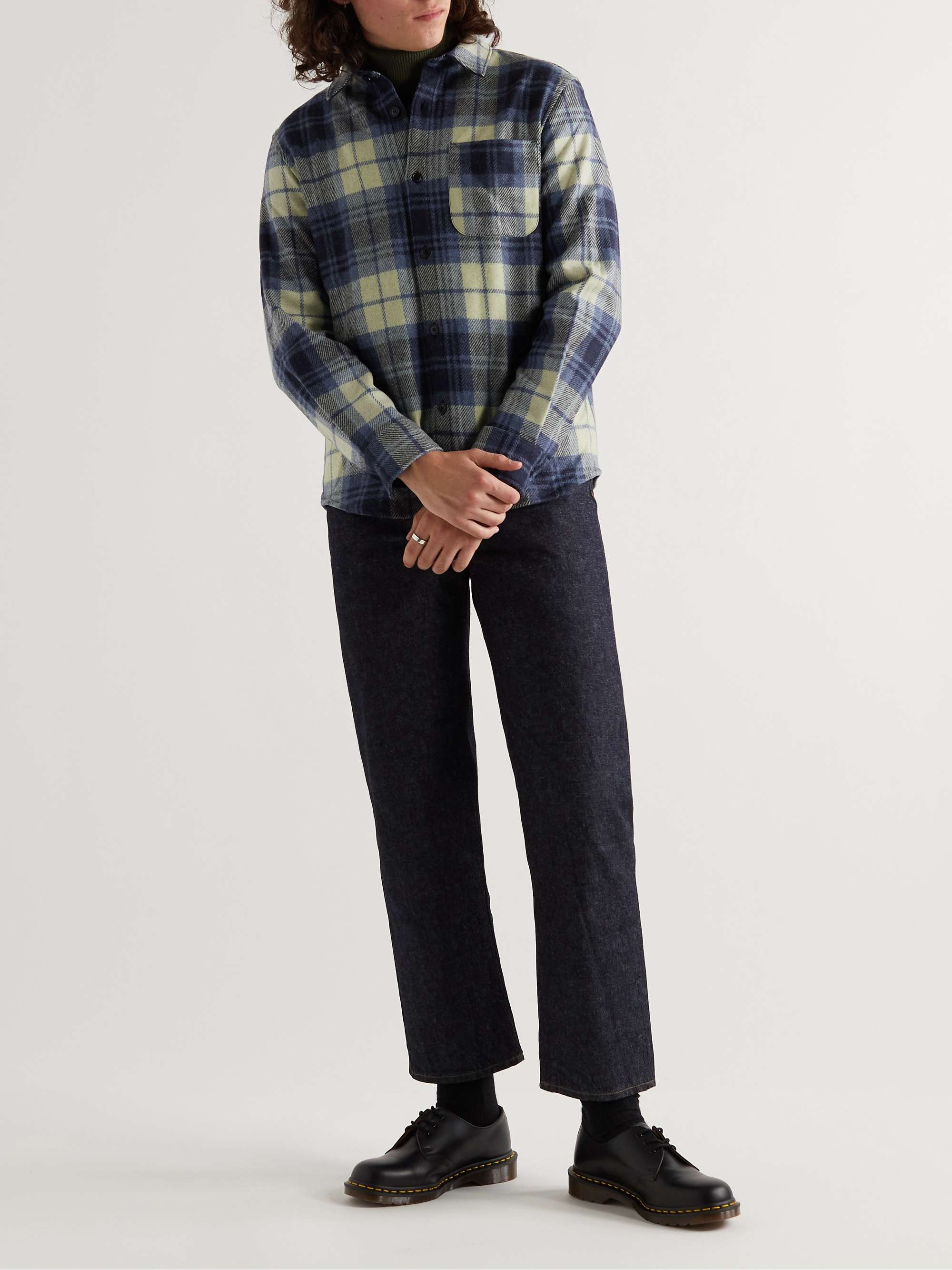 A.P.C. Checked Wool-Blend Flannel Overshirt