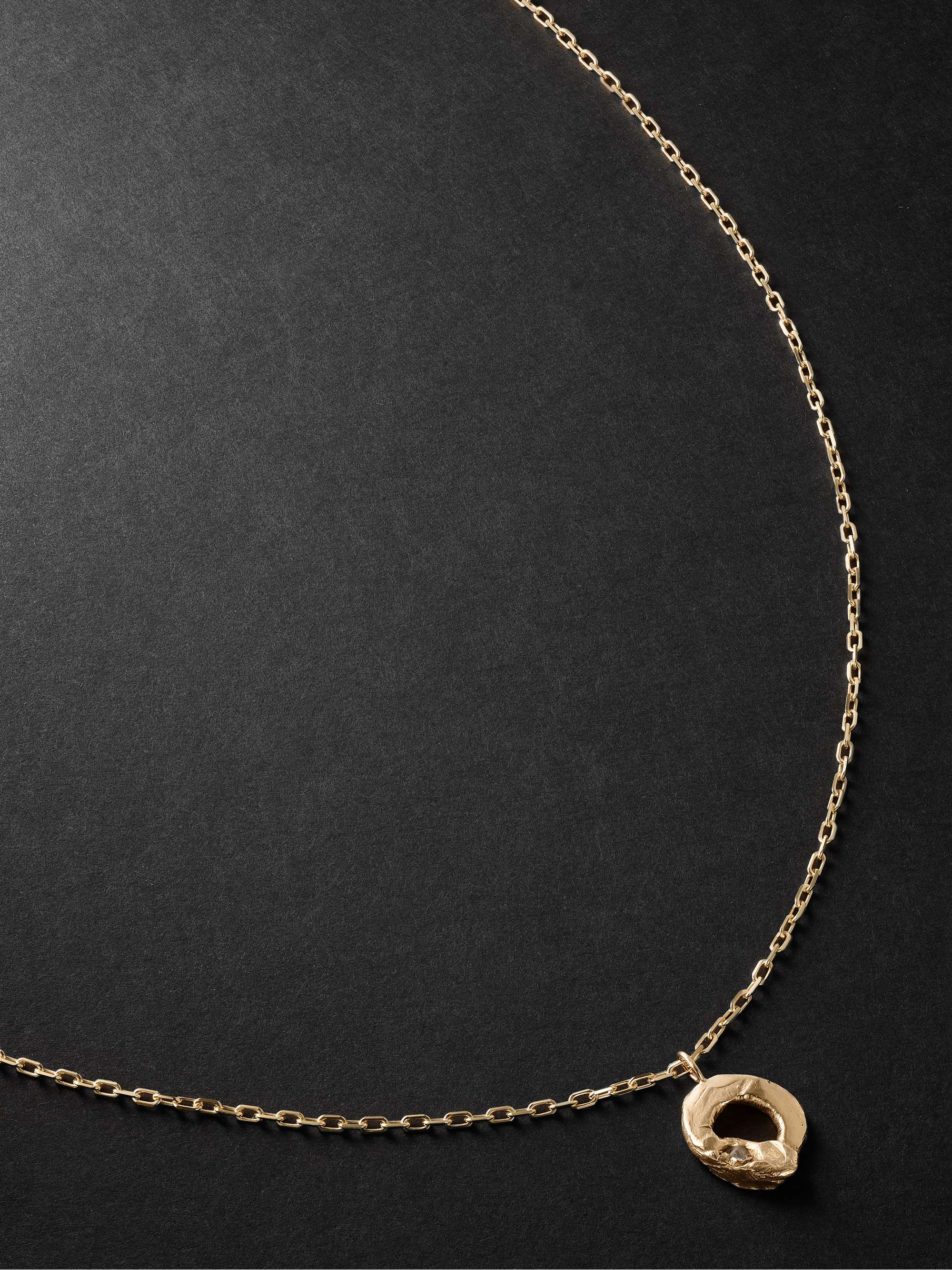 ALICE MADE THIS + Ocean Diamonds Wallace 9-Karat Gold Diamond Pendant Necklace