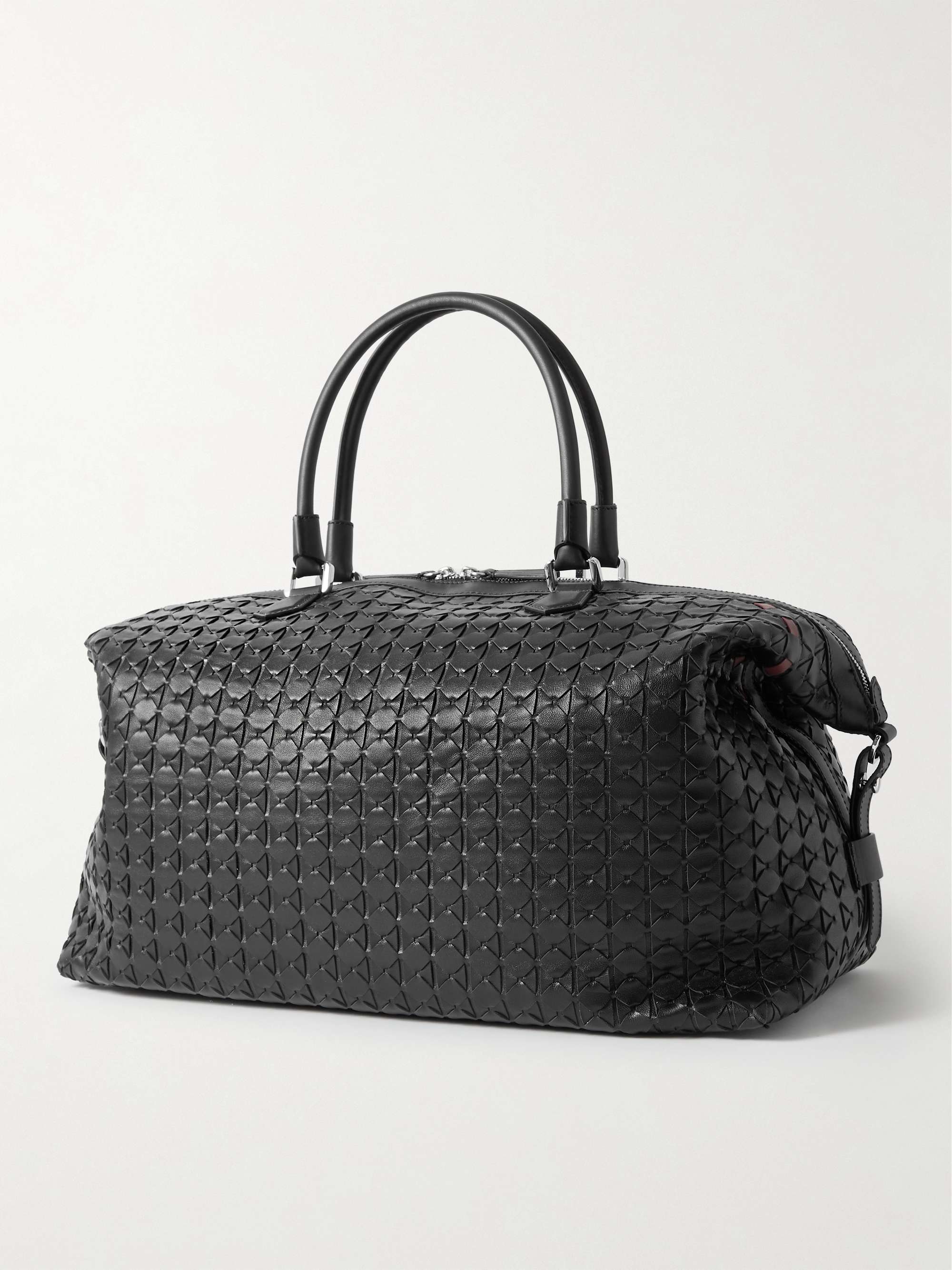 SERAPIAN Woven Leather Weekend Bag
