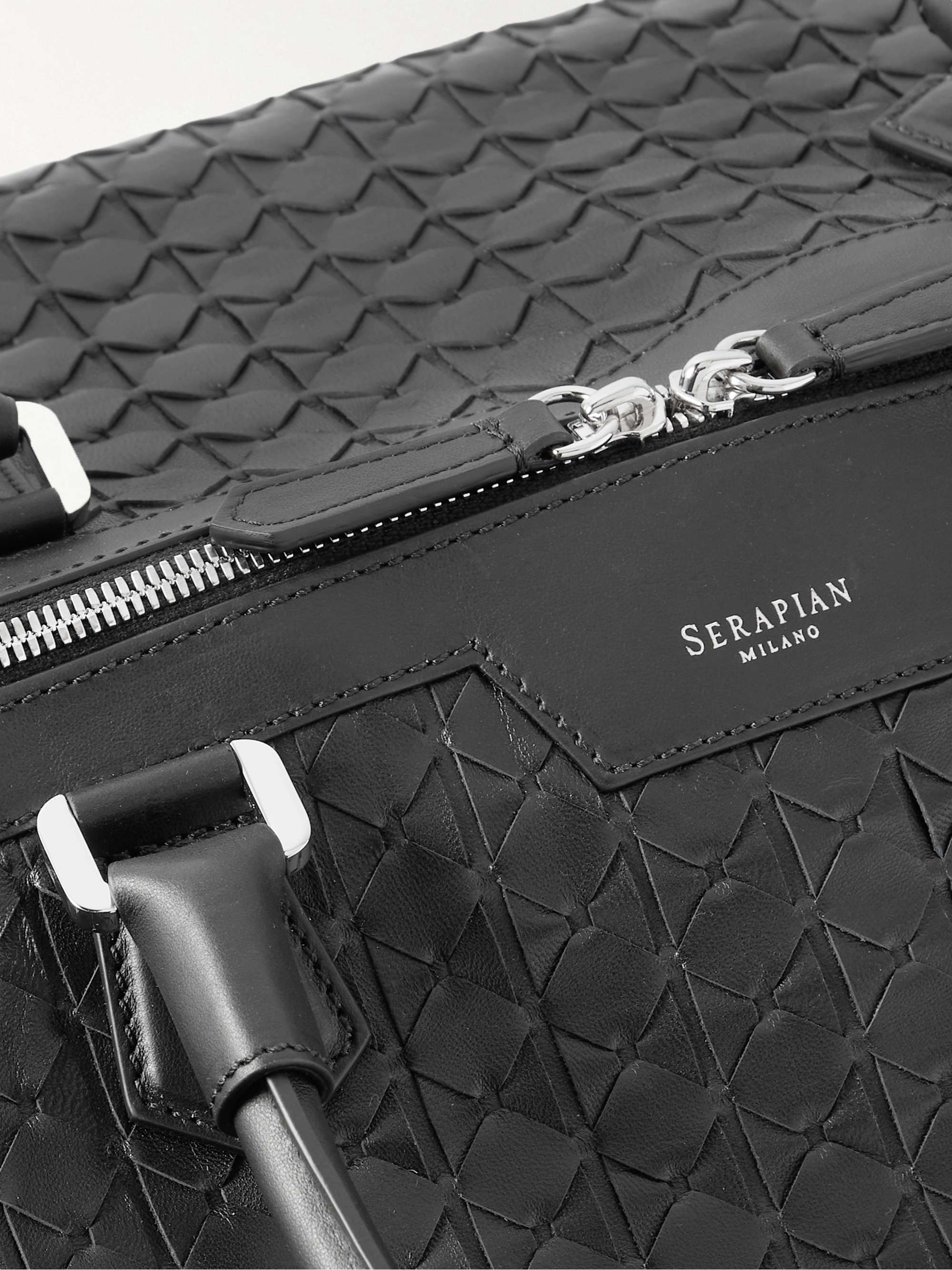 SERAPIAN Woven Leather Weekend Bag