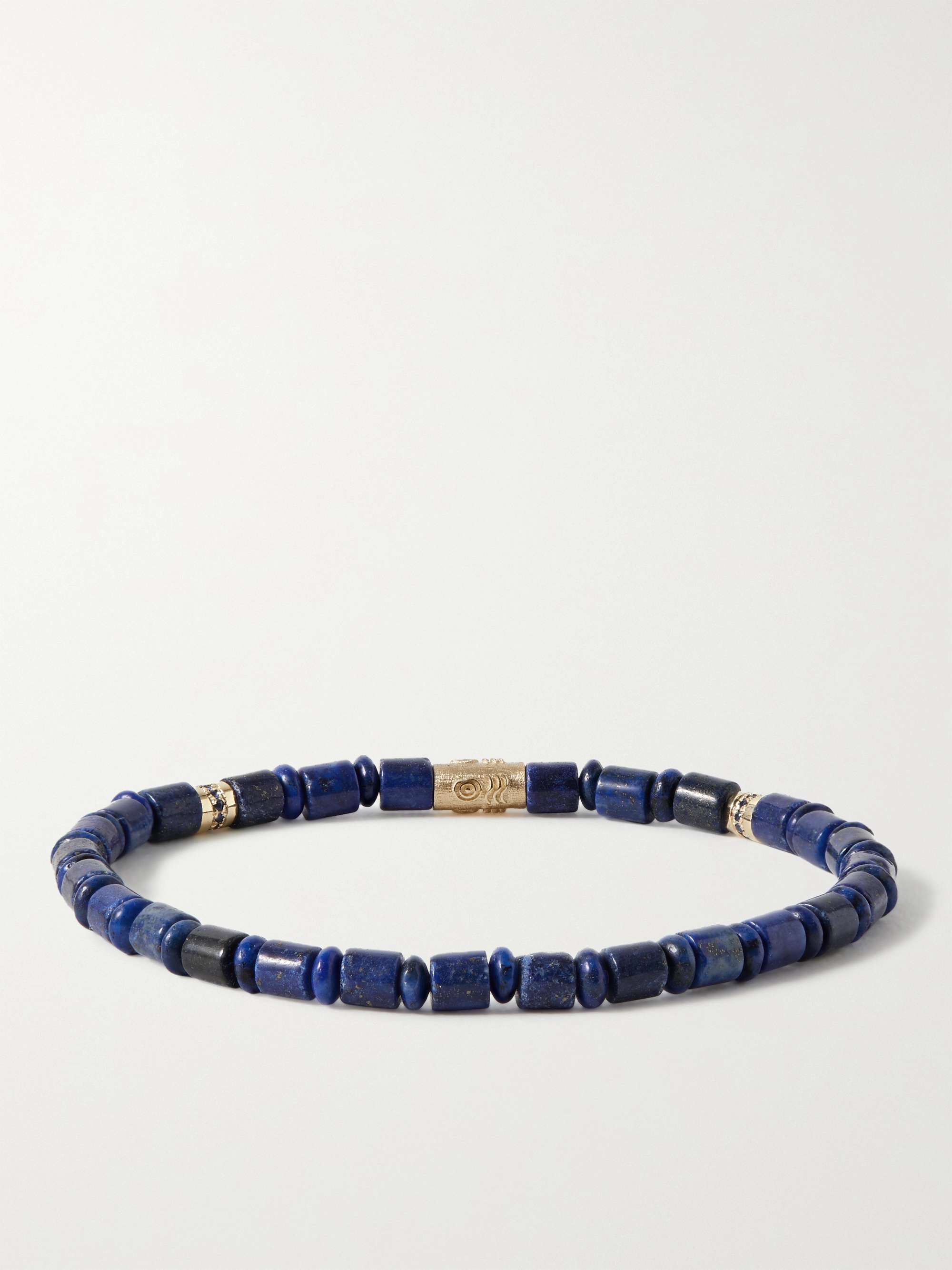 LUIS MORAIS Pineal Gold, Sapphire and Lapis Lazuli Beaded Bracelet
