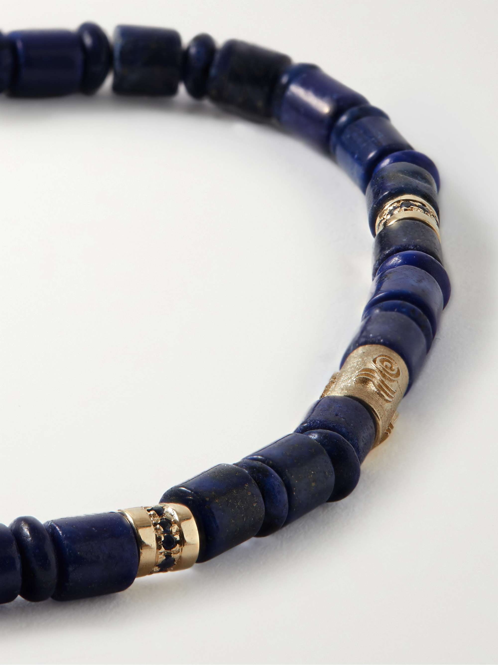 LUIS MORAIS Pineal Gold, Sapphire and Lapis Lazuli Beaded Bracelet
