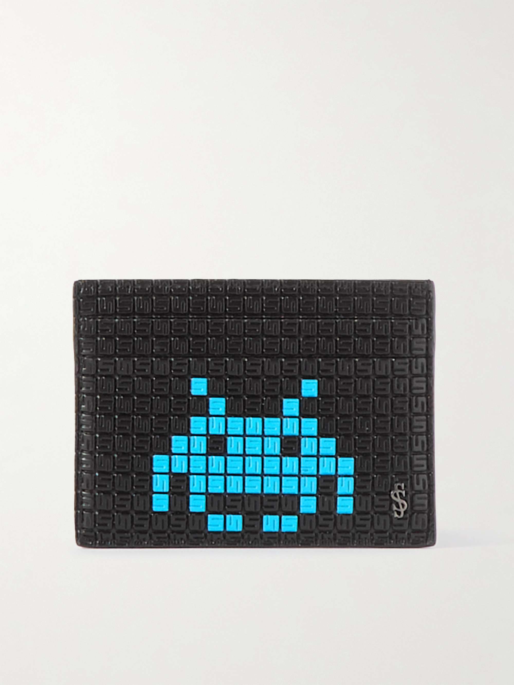SERAPIAN + Space Invaders Printed Stepan Coated-Canvas and Leather Cardholder