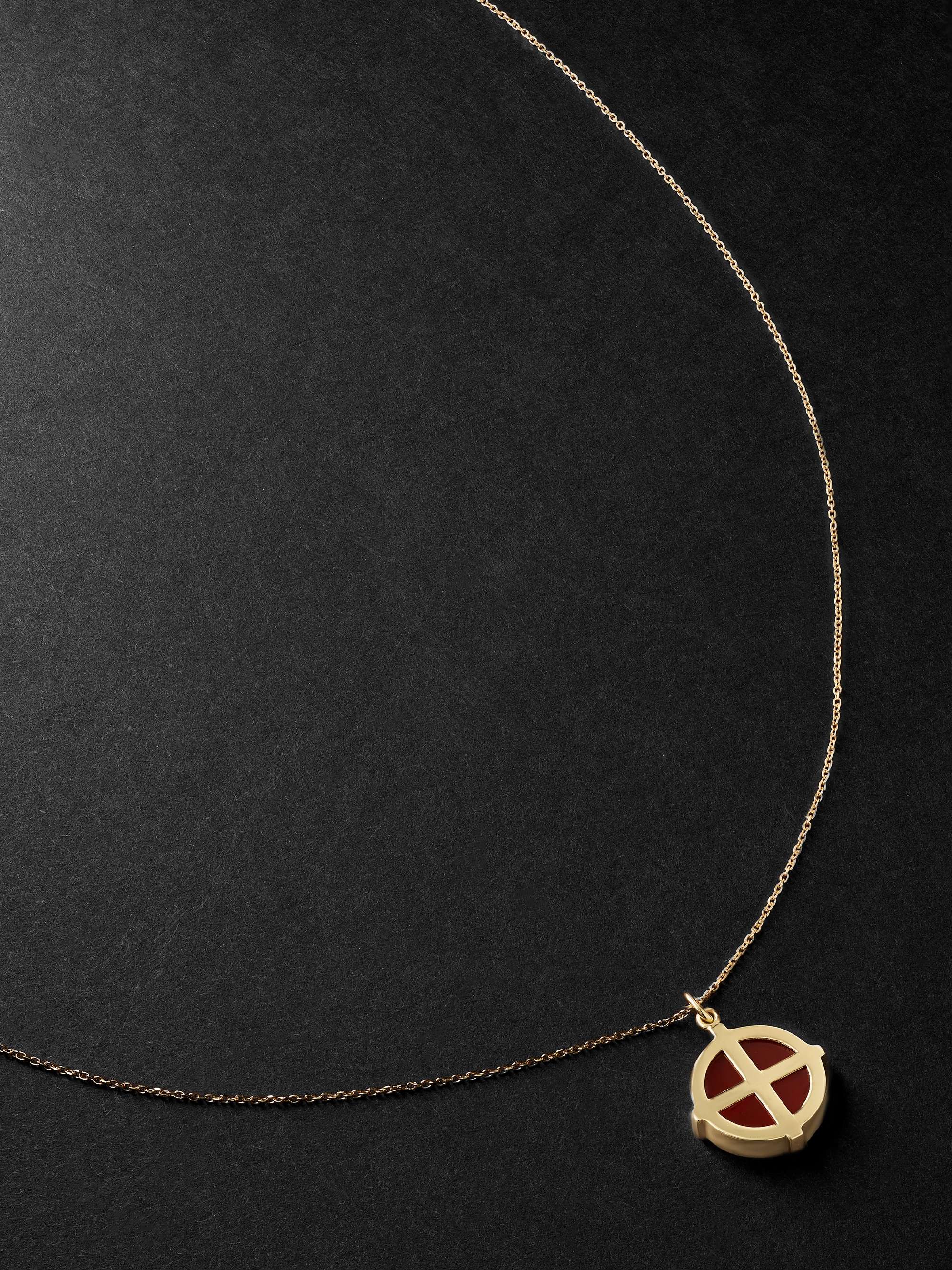 LUIS MORAIS 14-Karat Gold Carnelian Pendant Necklace