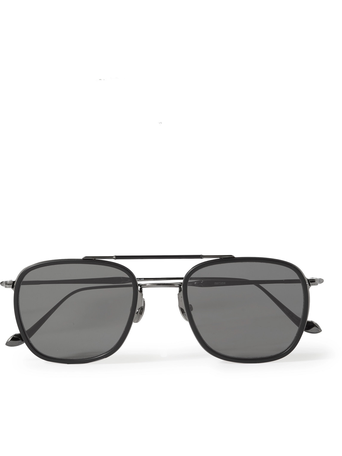 Matsuda Aviator-style Ruthenium And Acetate Sunglasses In Black