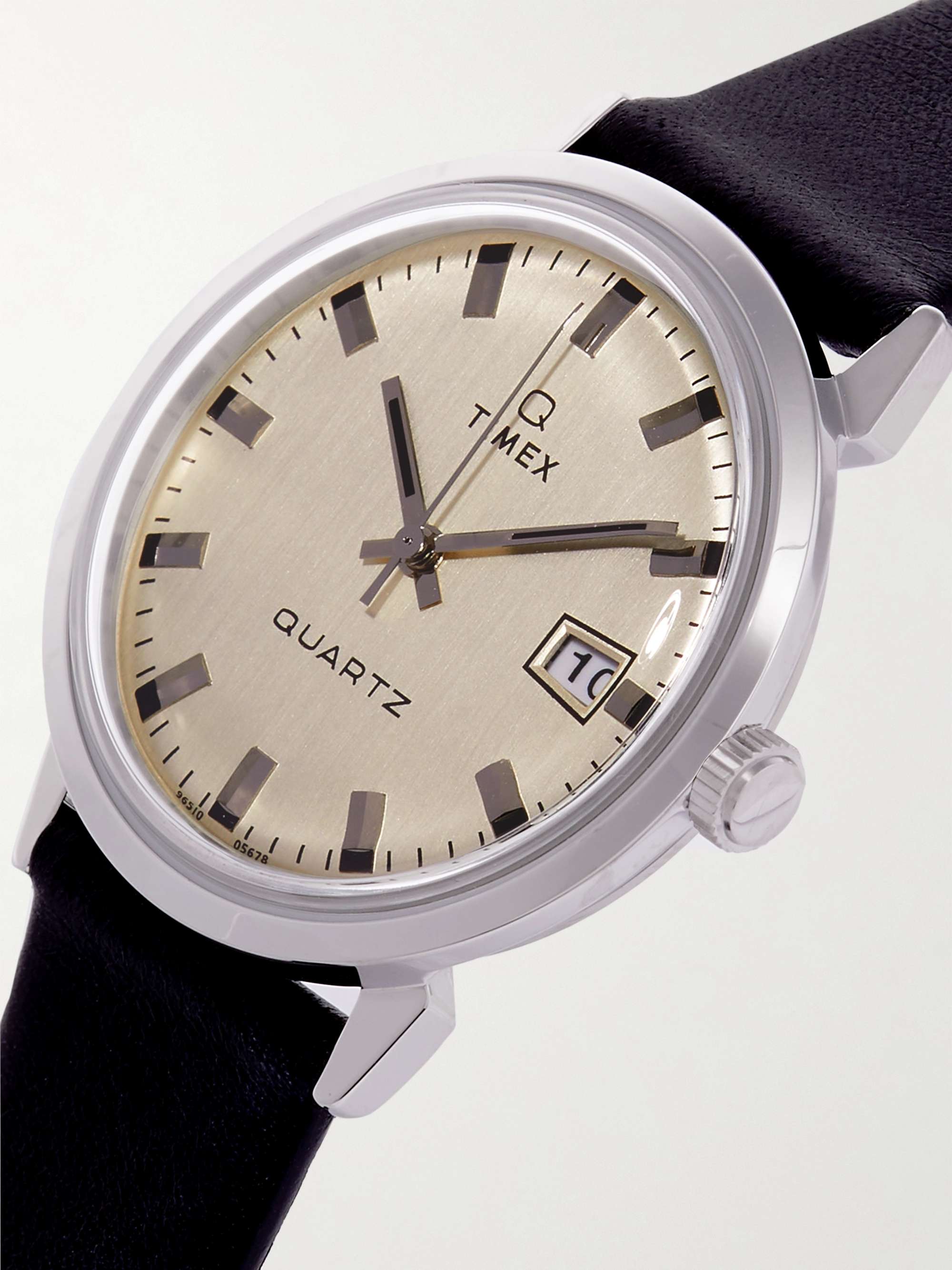TIMEX Q Timex 1978 Reissue 35mm Stainless Steel and Leather Watch