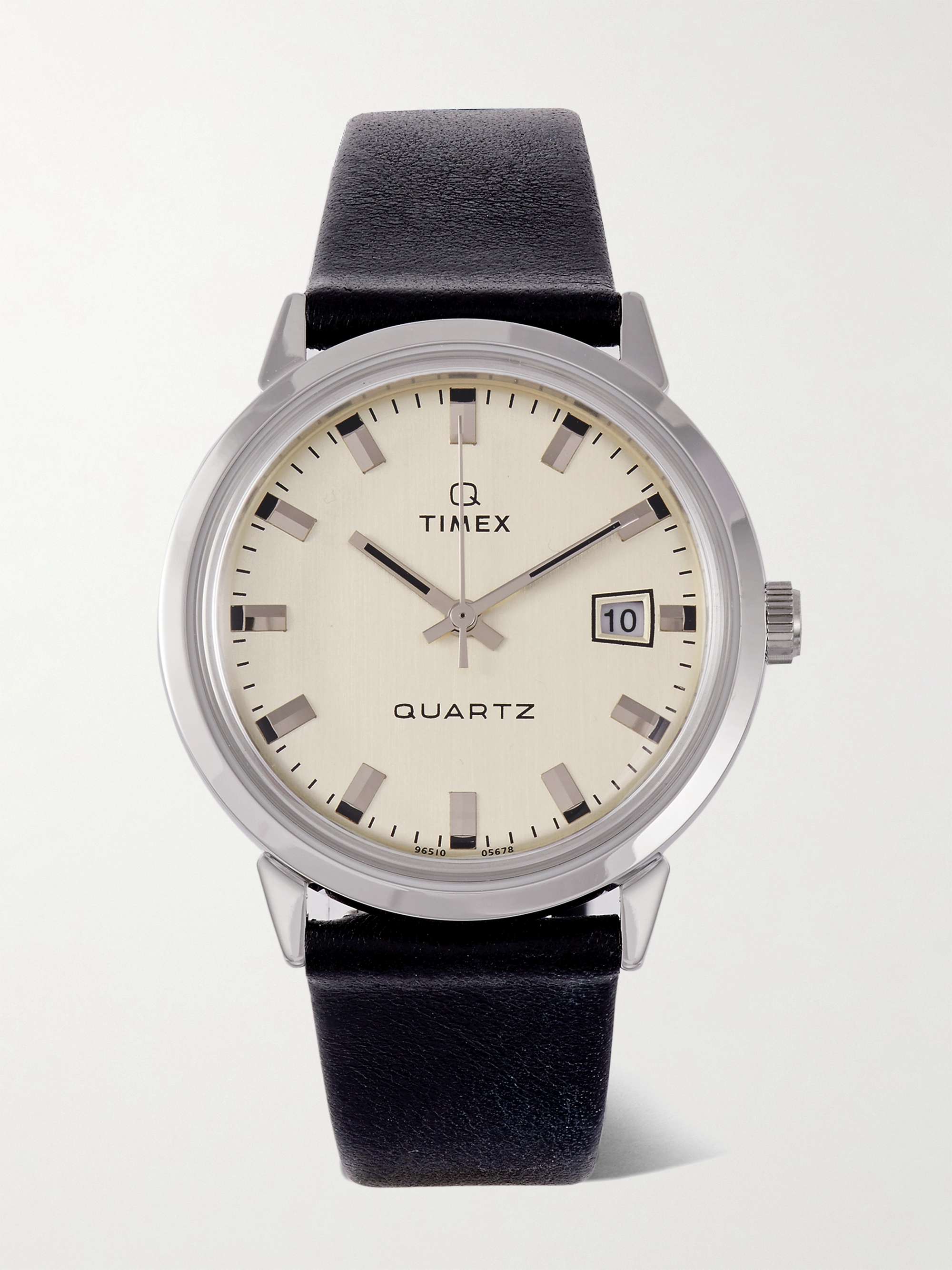 TIMEX Q Timex 1978 Reissue 35mm Stainless Steel and Leather Watch