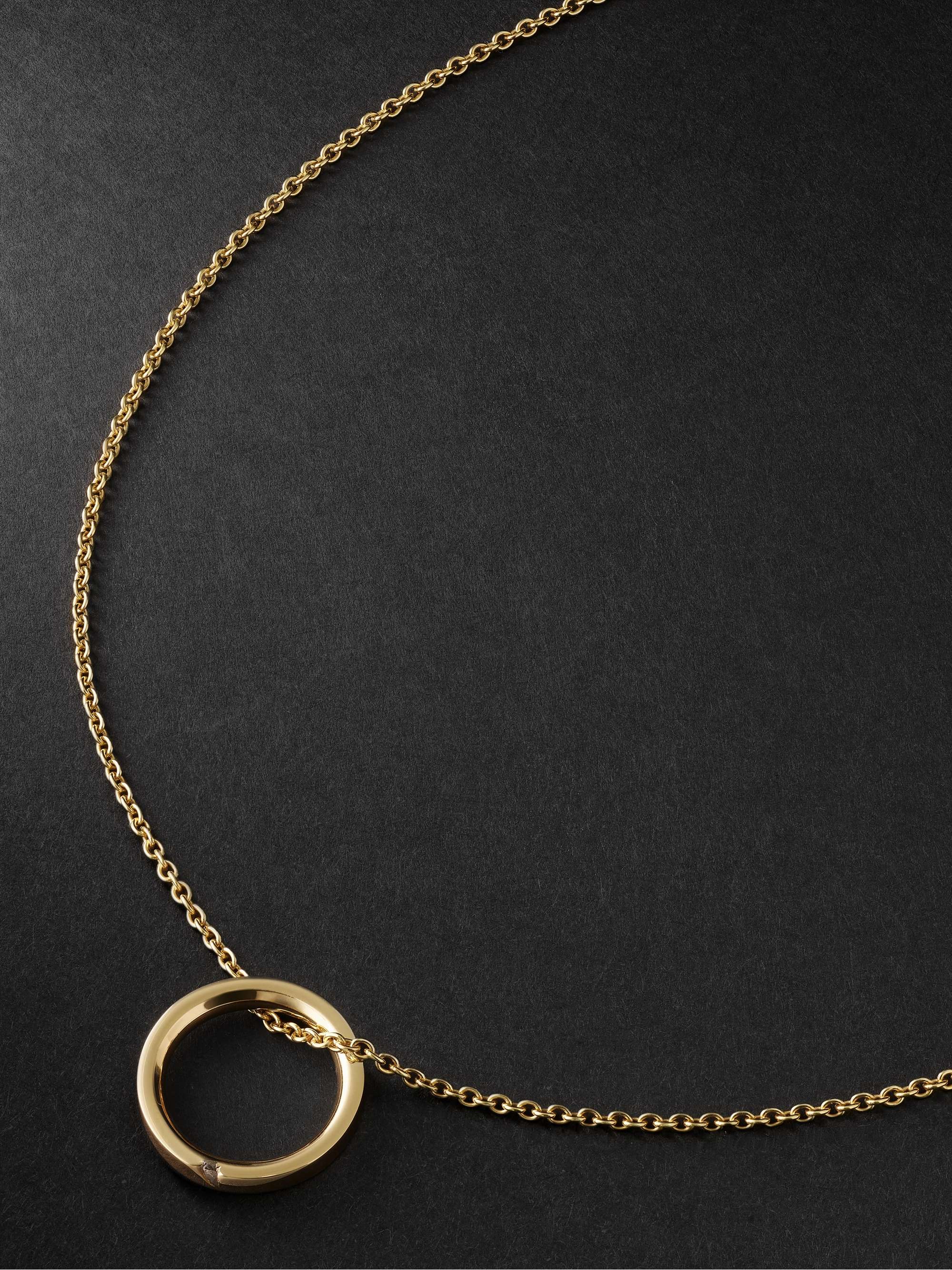 ALICE MADE THIS + Ocean Diamonds Bancroft 9-Karat Gold Diamond Pendant Necklace