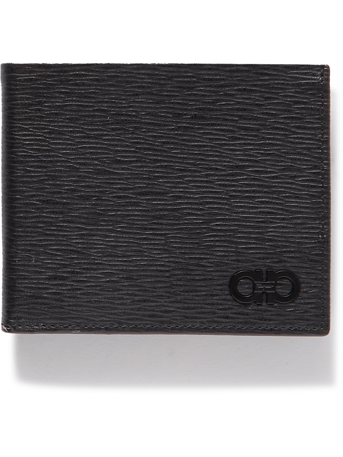 Gancini Logo-Appliquéd Textured-Leather Billfold Wallet