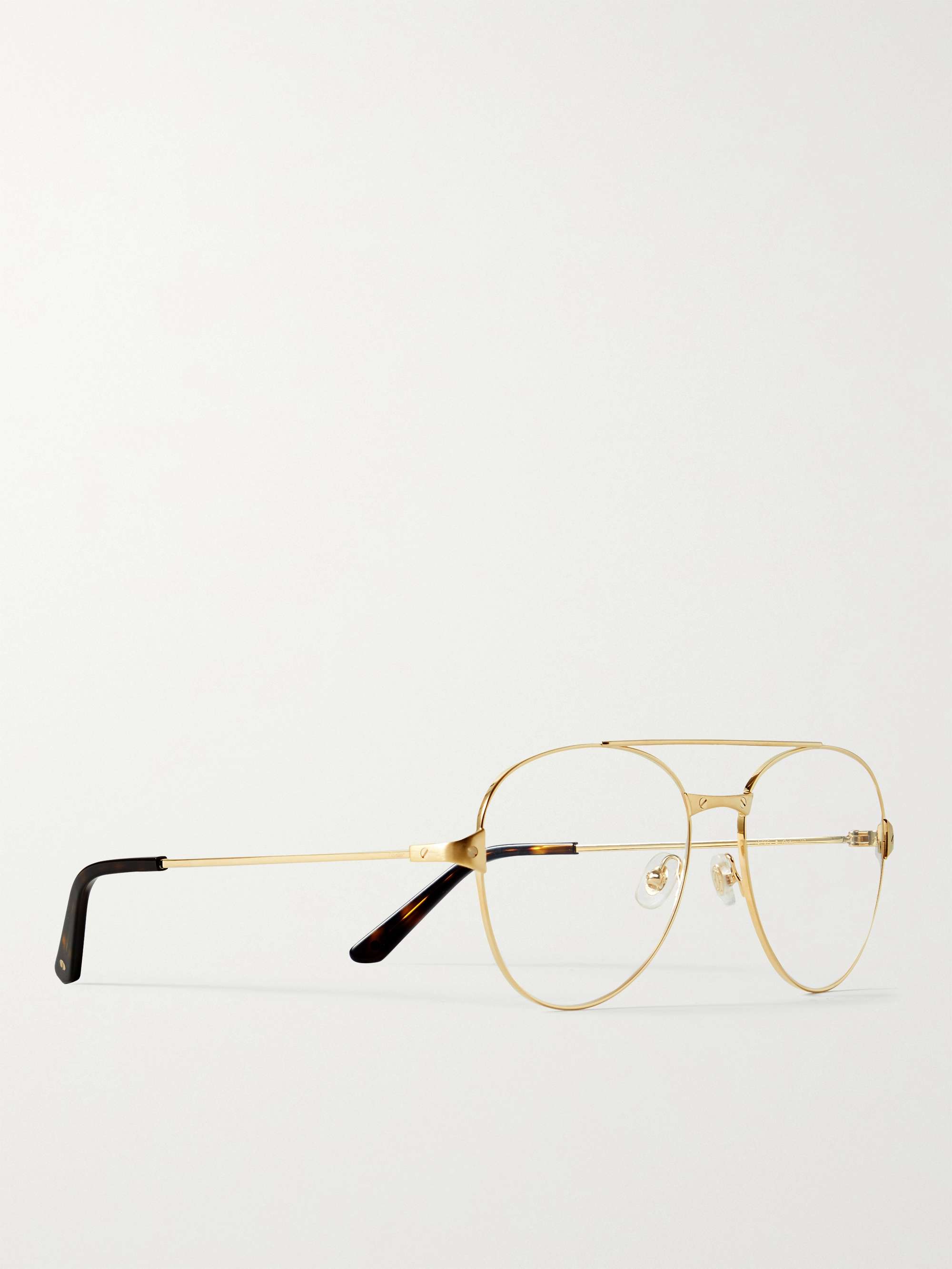 CARTIER EYEWEAR Aviator-Style Gold-Tone Optical Glasses
