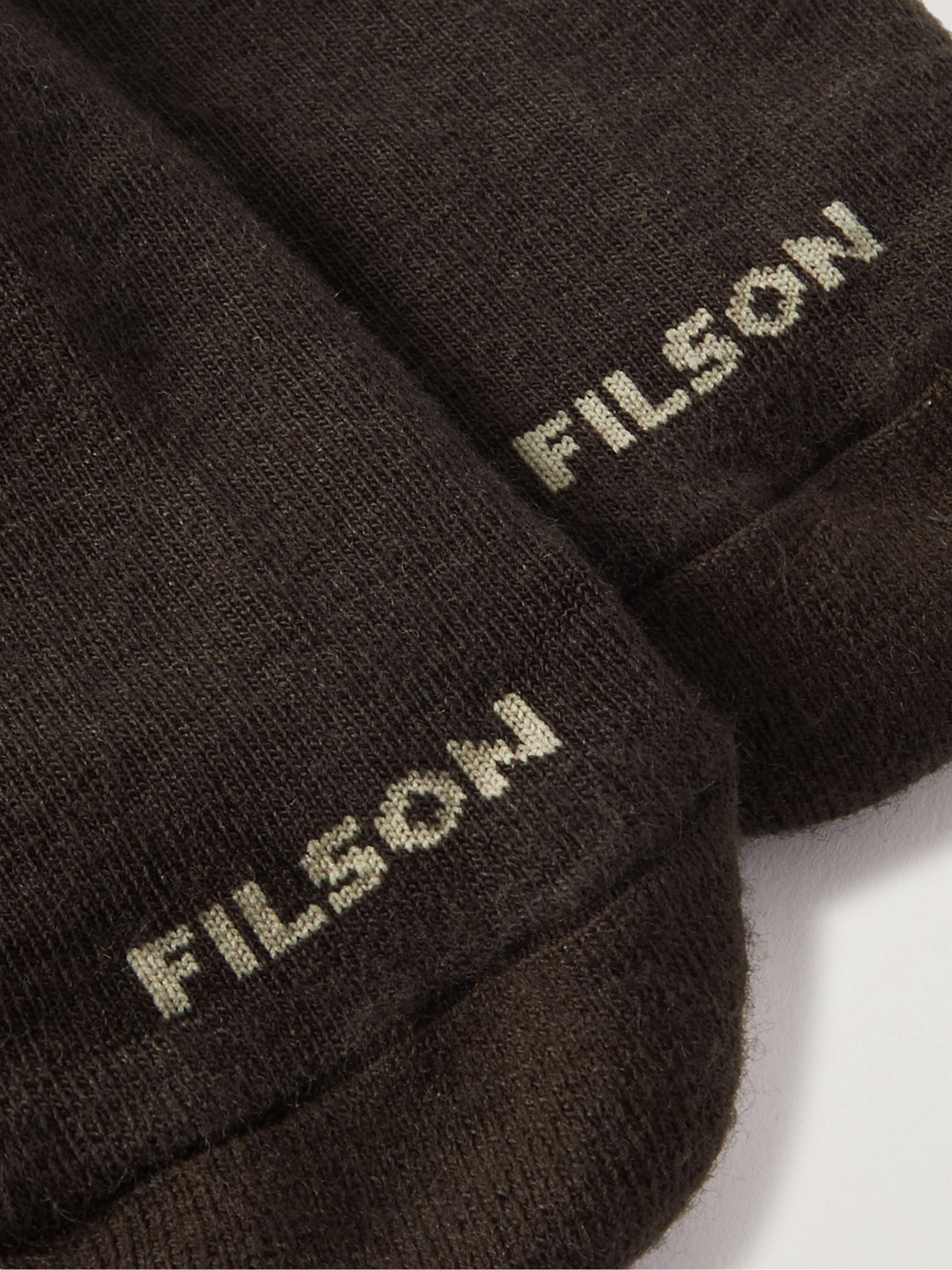 FILSON Logo-Intarsia Merino Wool-Blend Socks