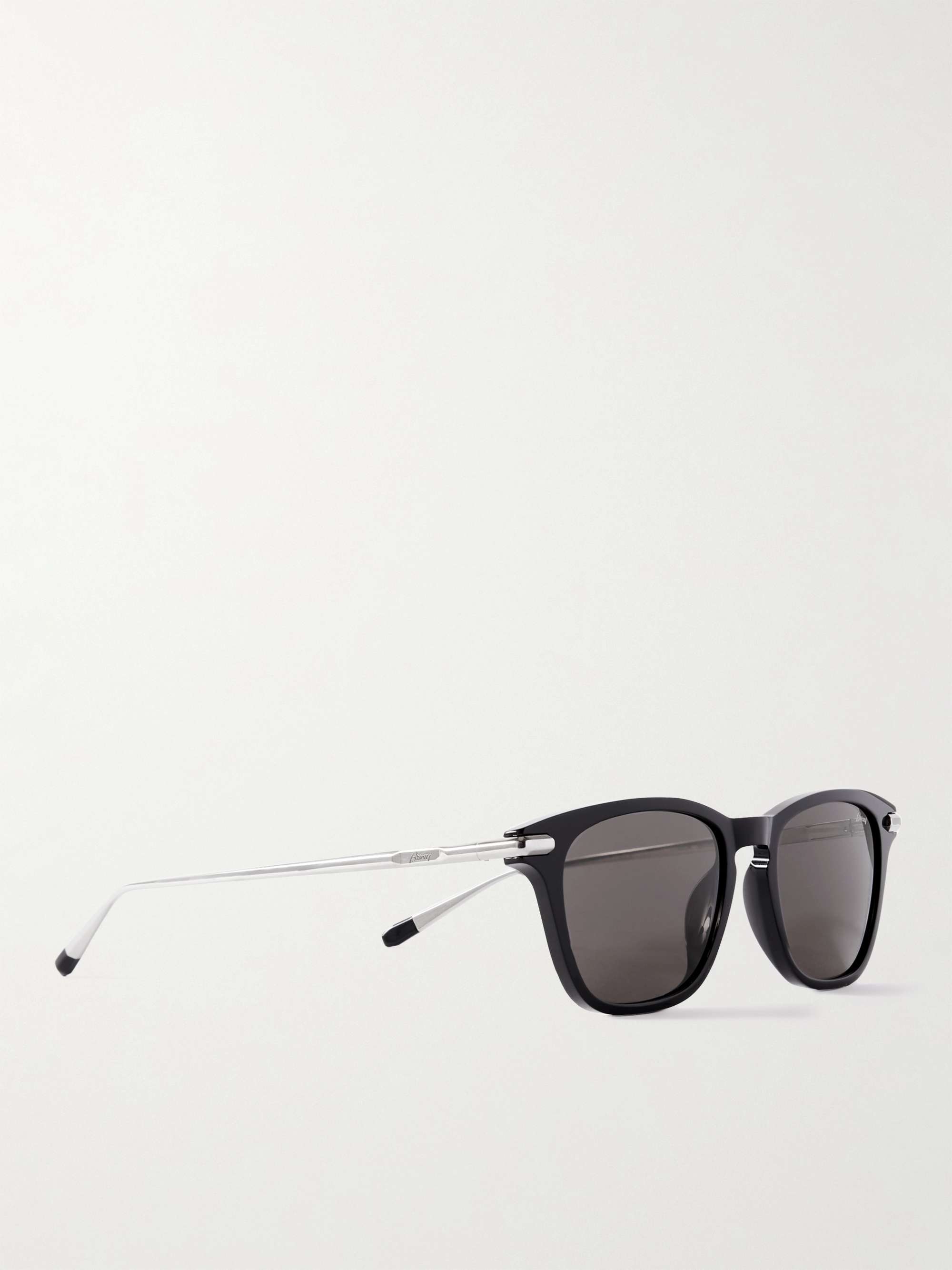 BRIONI D-Frame Tortoiseshell Acetate and Silver-Tone Sunglasses