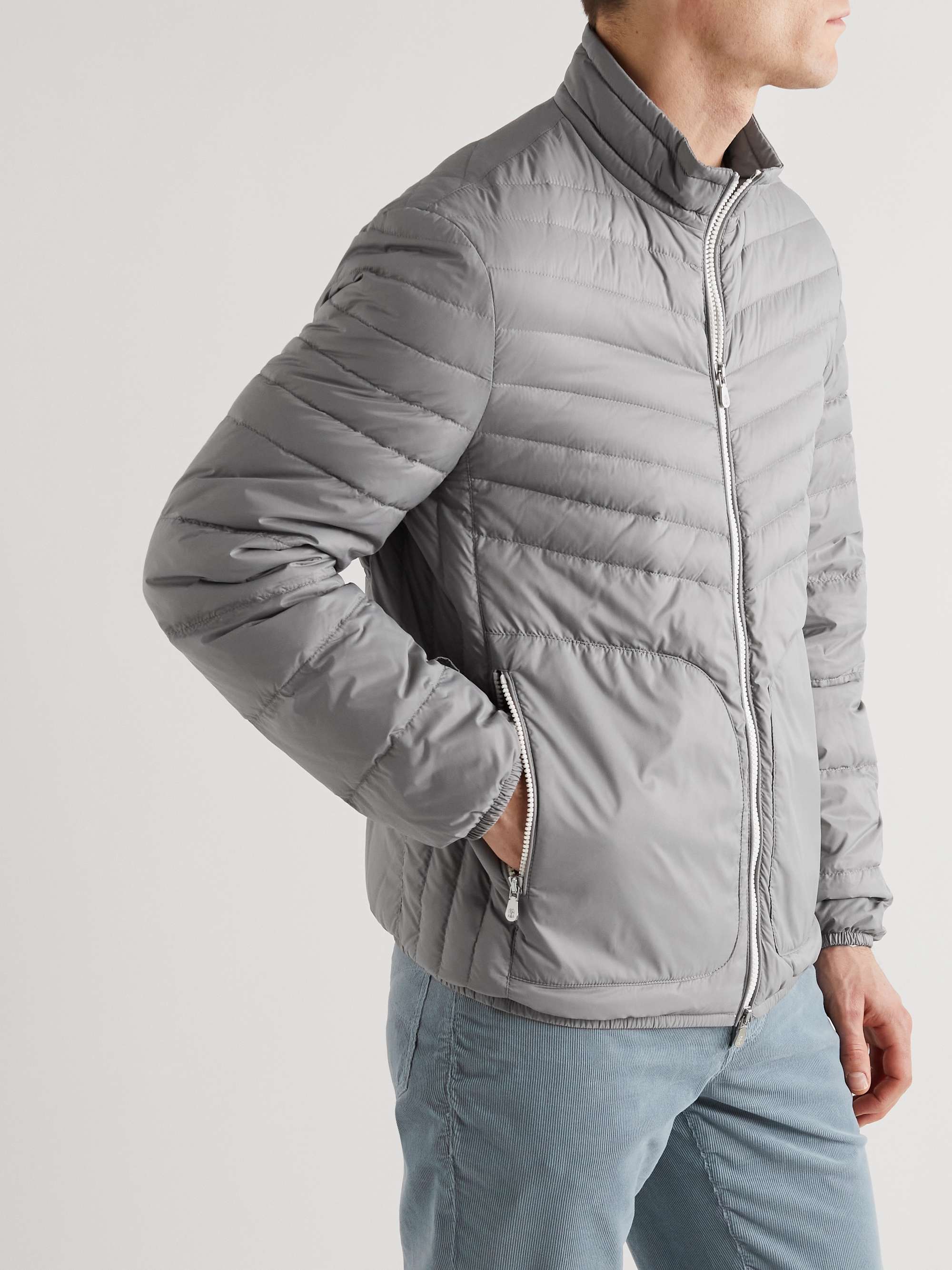 Cotton-Blend Jacket with Detachable Quilted Shell Down Liner