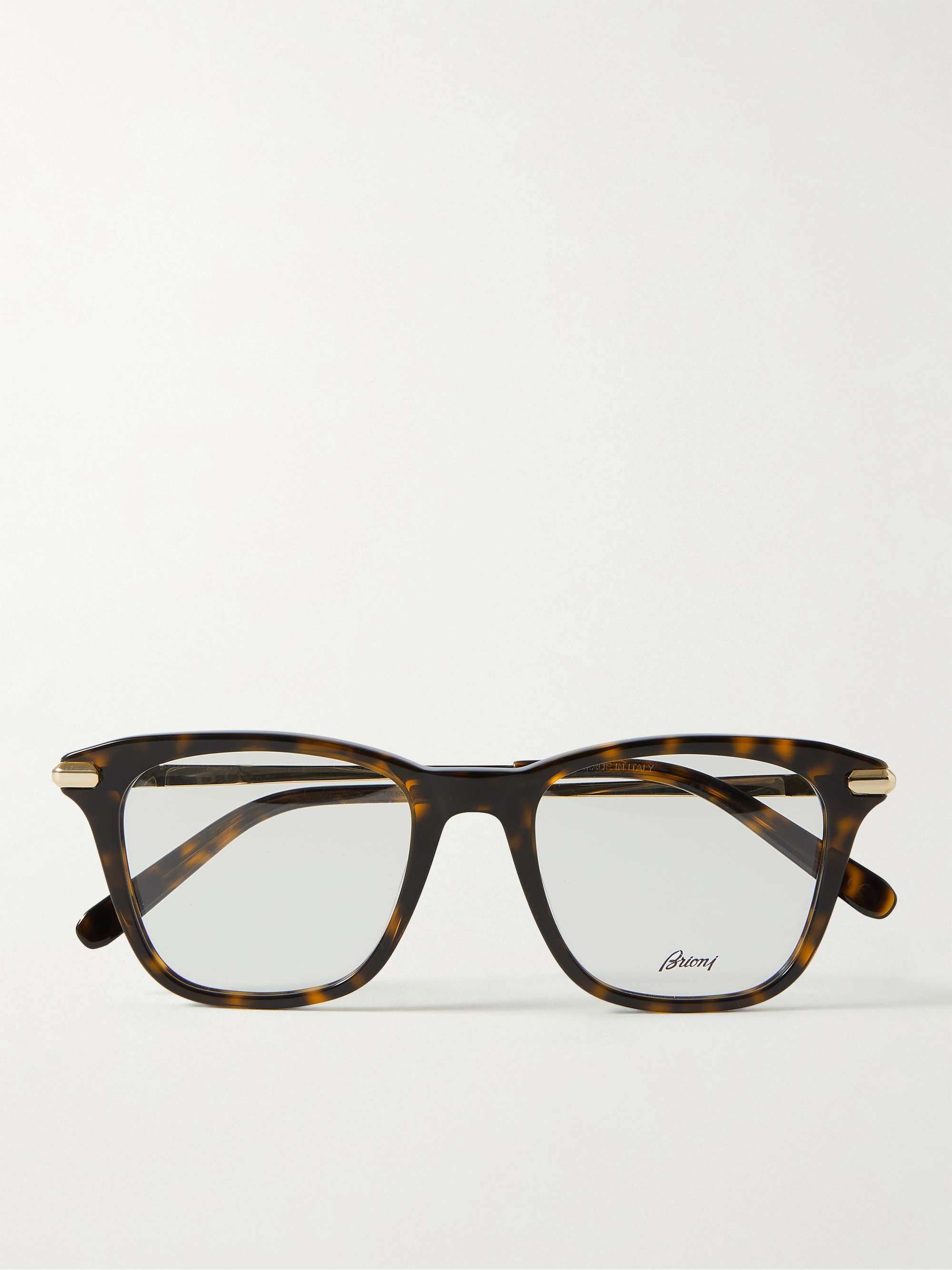 BRIONI D-Frame Tortoiseshell Acetate and Gold-Tone Optical Glasses