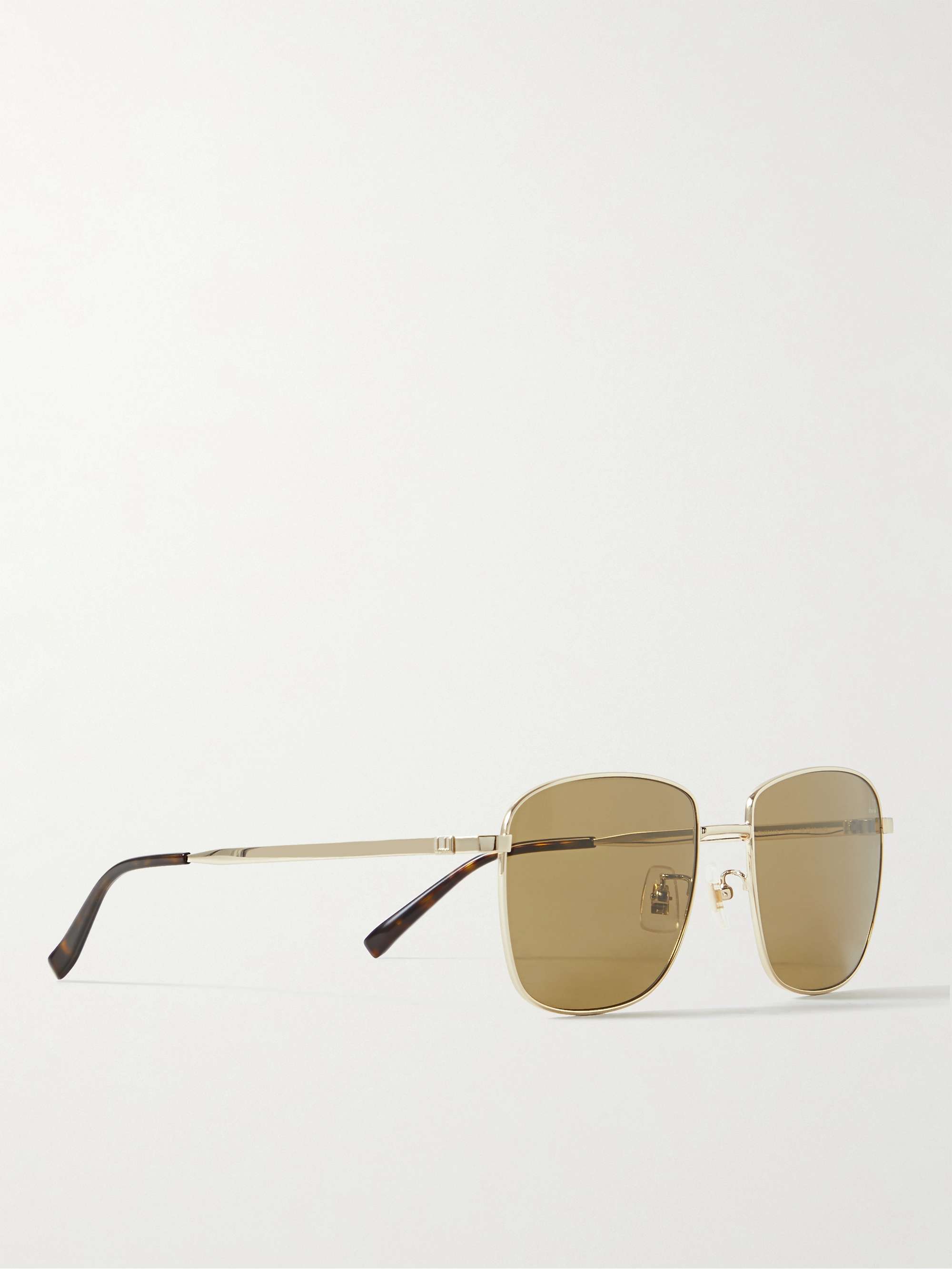 DUNHILL Square-Frame Gold-Tone Sunglasses