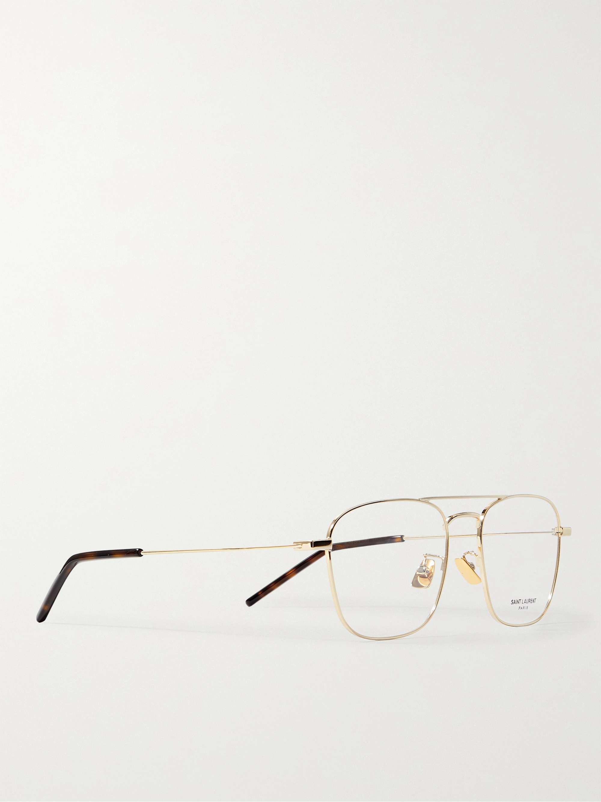 SAINT LAURENT EYEWEAR Aviator-Style Gold-Tone Optical Glasses