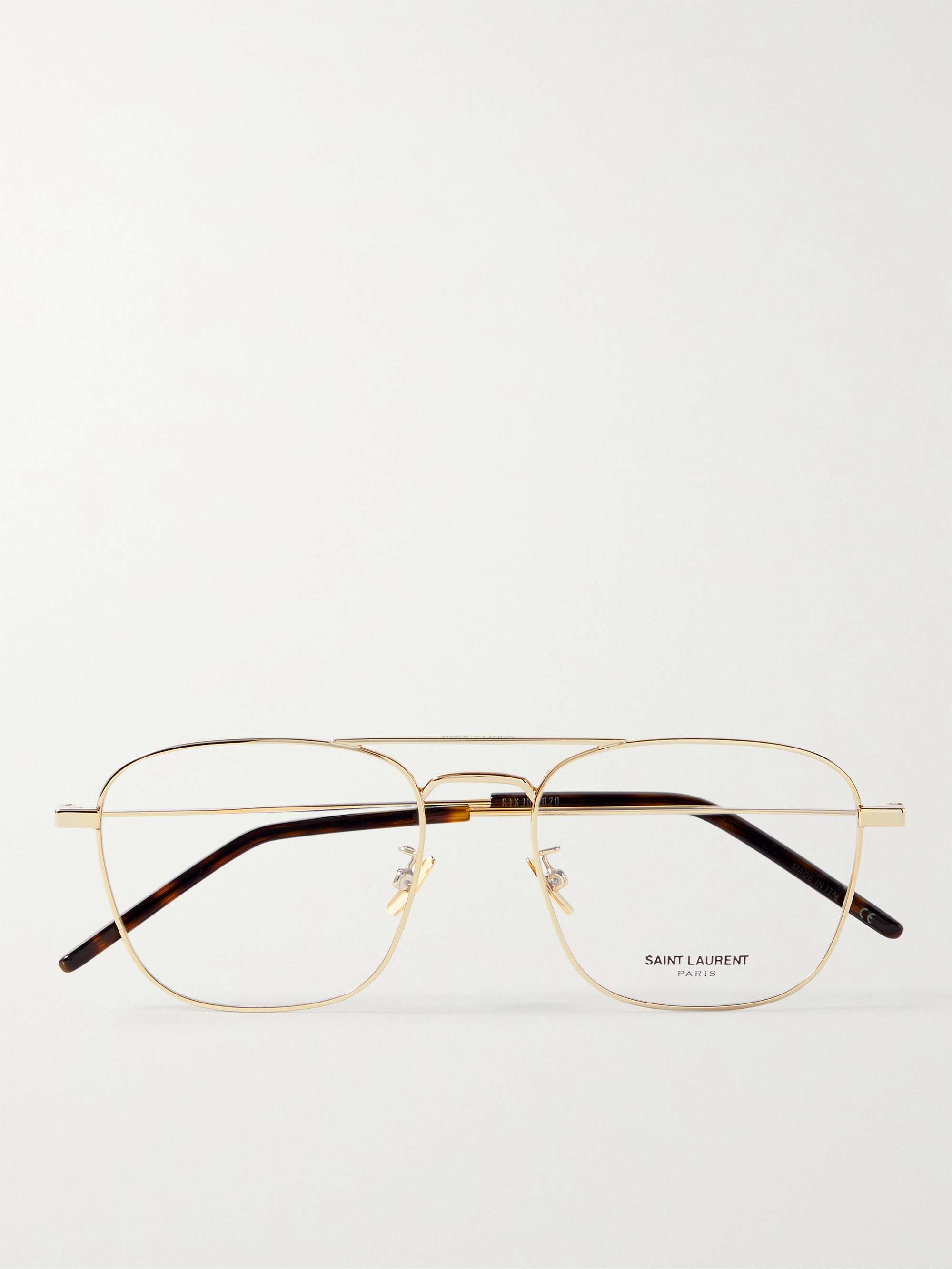 SAINT LAURENT Aviator-Style Gold-Tone Optical Glasses