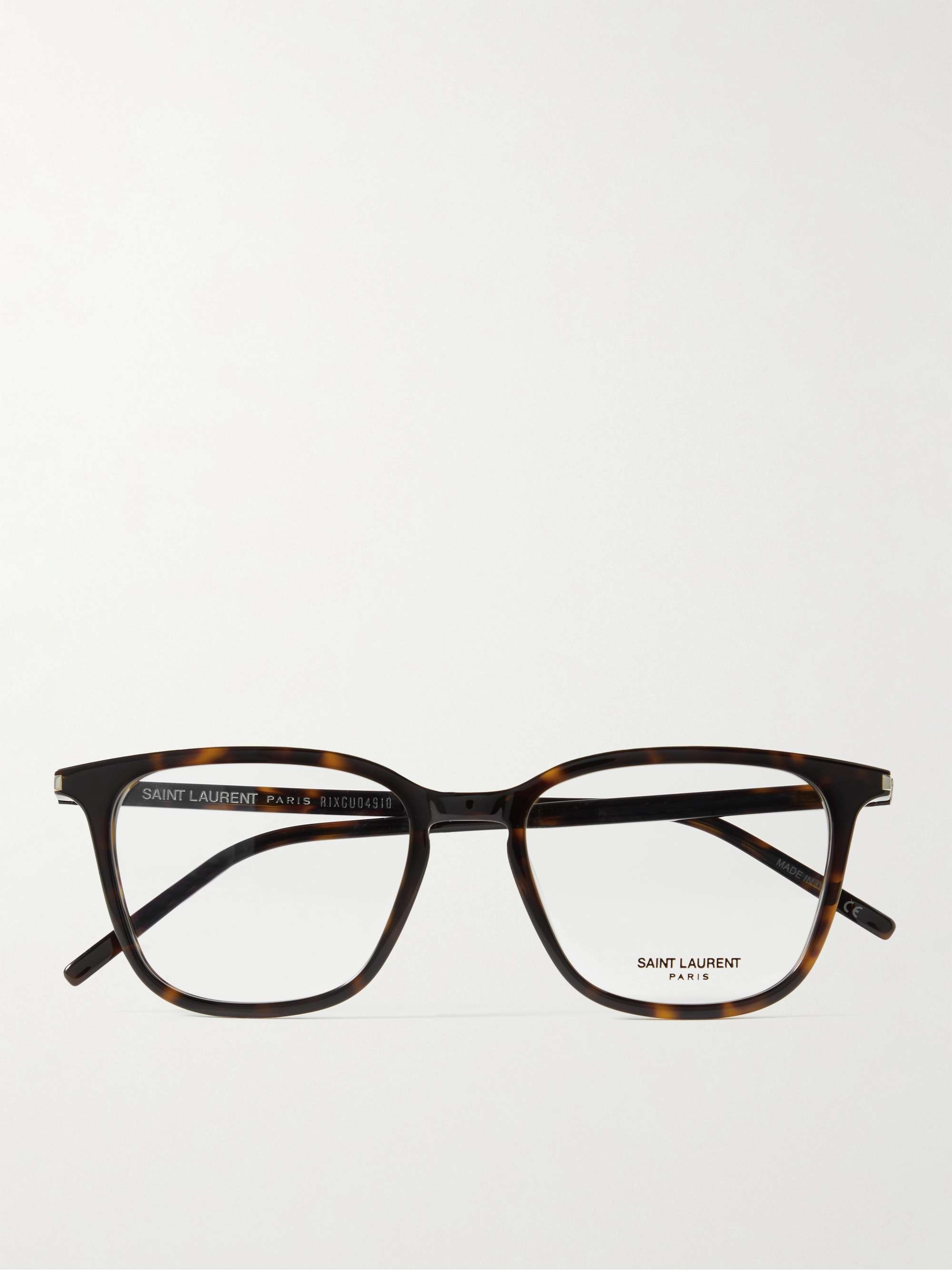 SAINT LAURENT EYEWEAR Square-Frame Tortoiseshell Acetate Optical Glasses