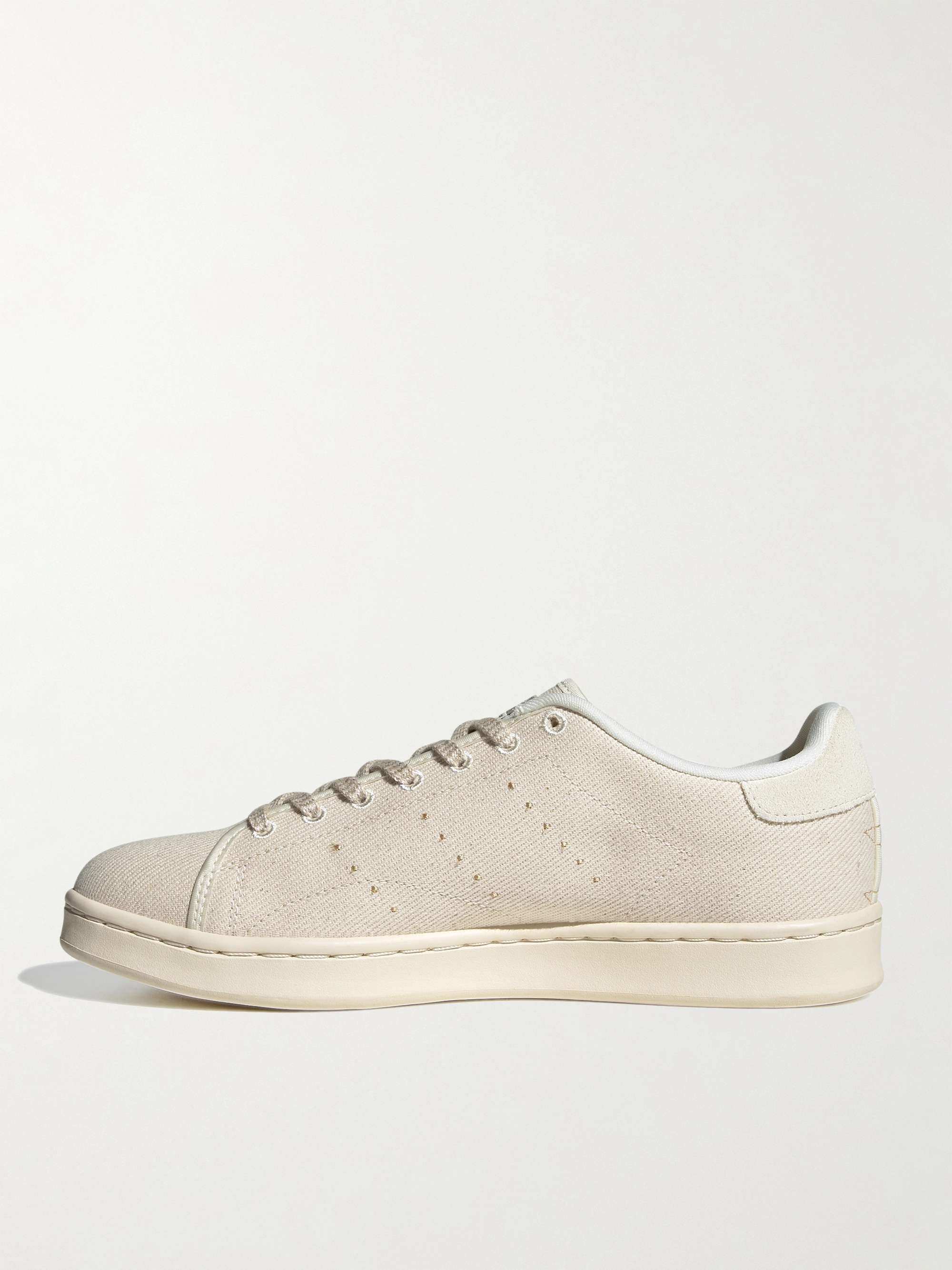 White Stan Smith H Organic Cotton-Twill and Suede Sneakers | ADIDAS  ORIGINALS | MR PORTER