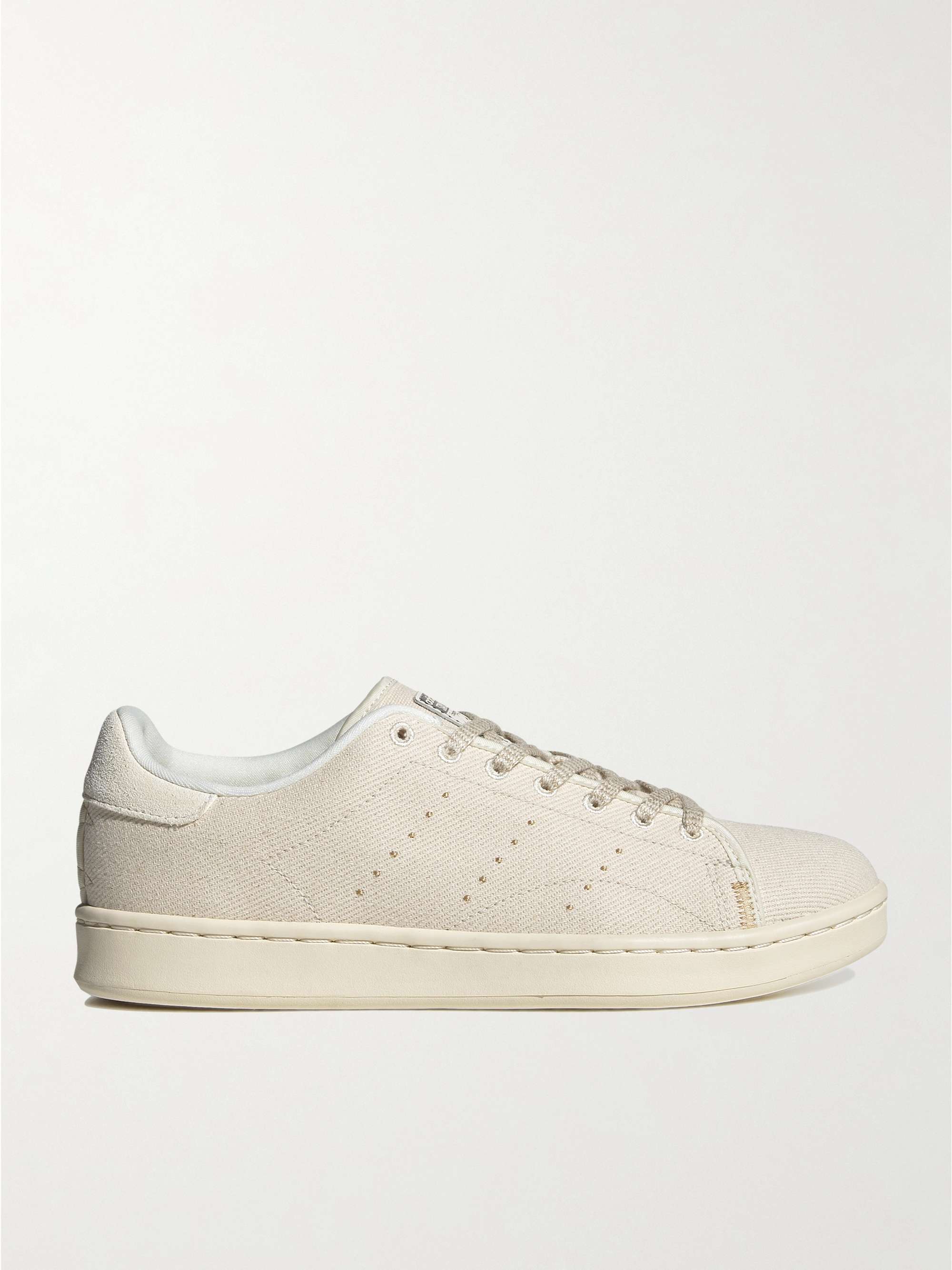 White Stan Smith H Organic Cotton-Twill and Suede Sneakers | ADIDAS  ORIGINALS | MR PORTER