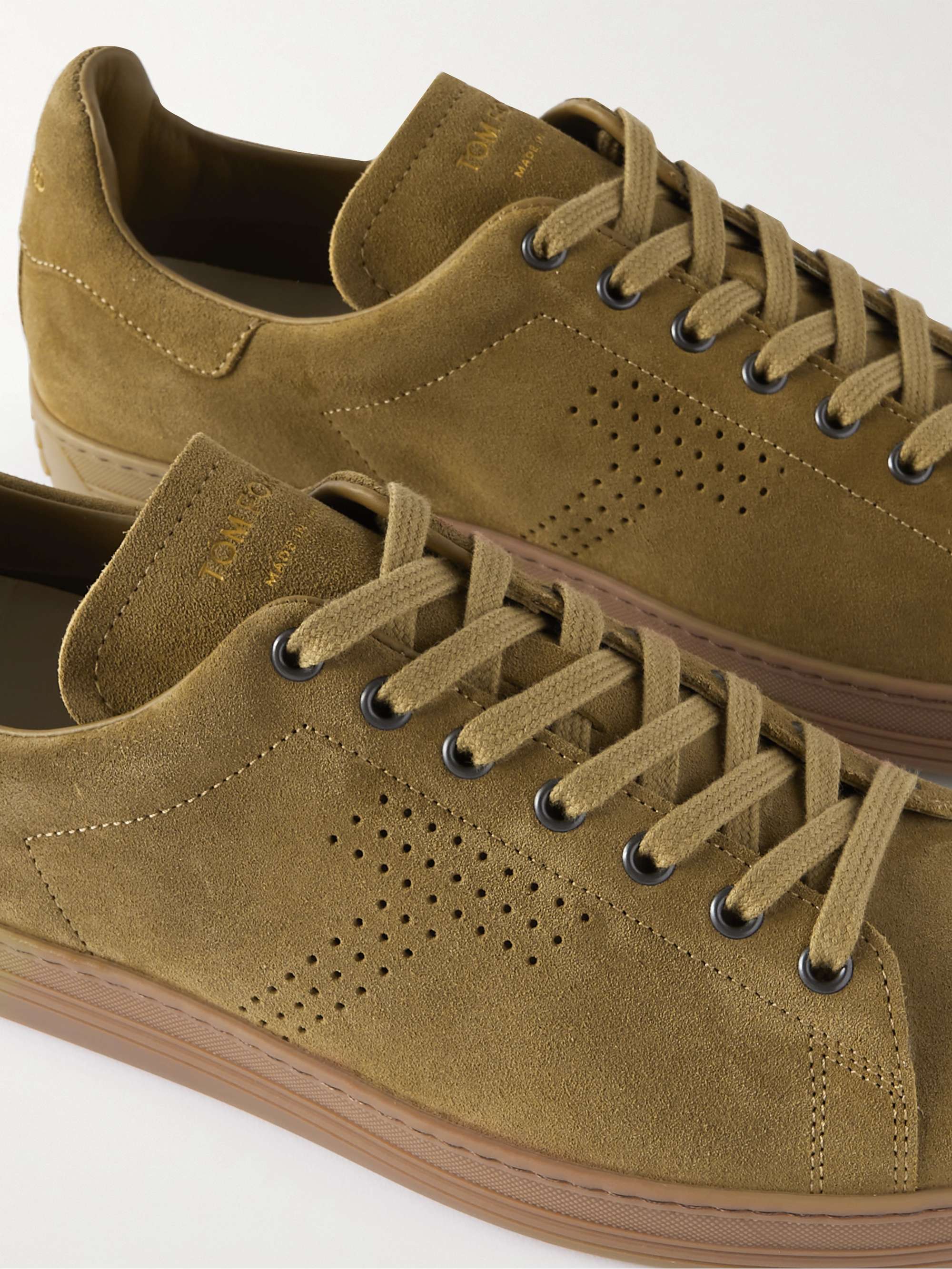 TOM FORD Warwick Perforated Suede Sneakers