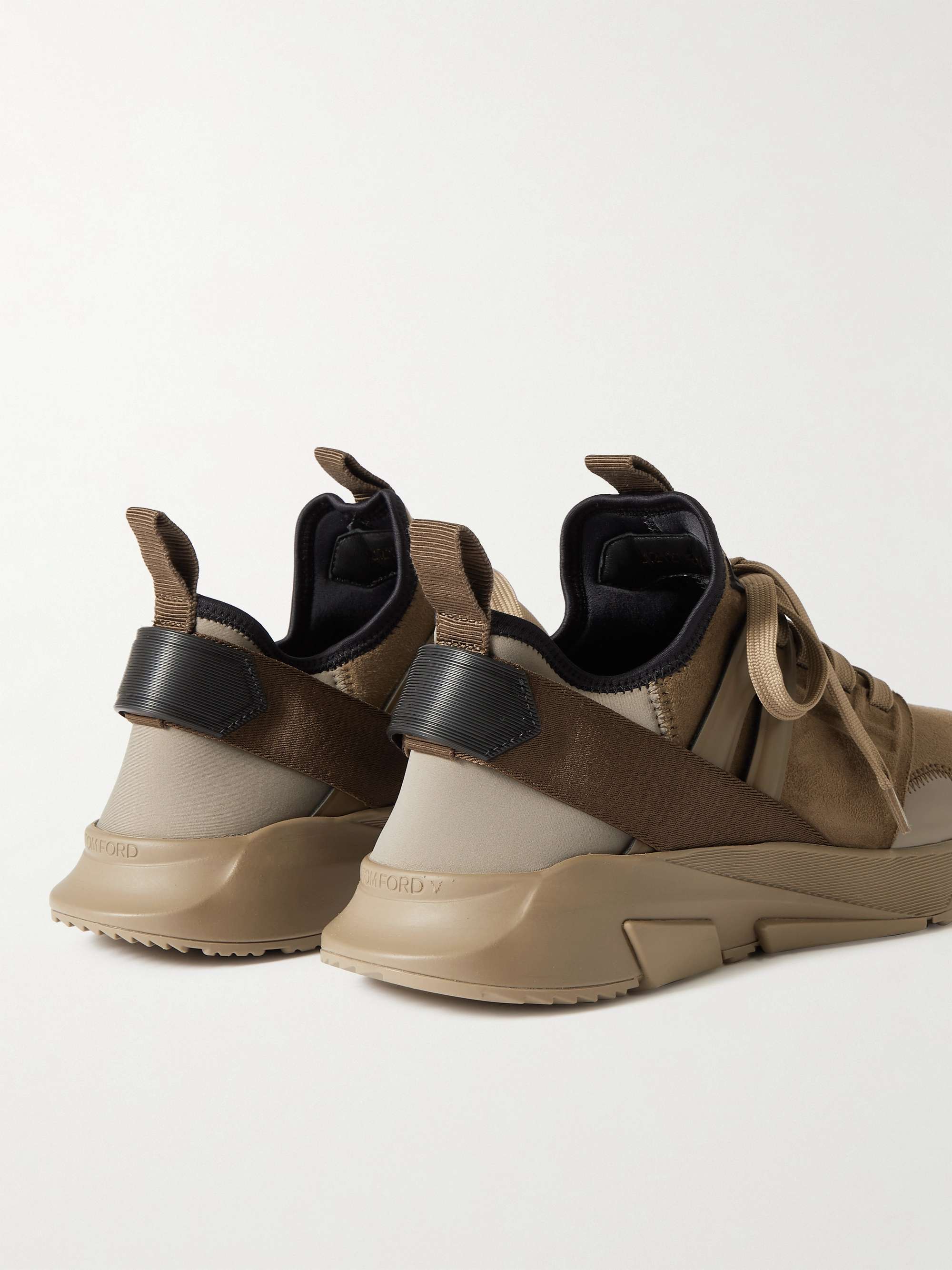 TOM FORD Jago Neoprene, Suede and Leather Sneakers