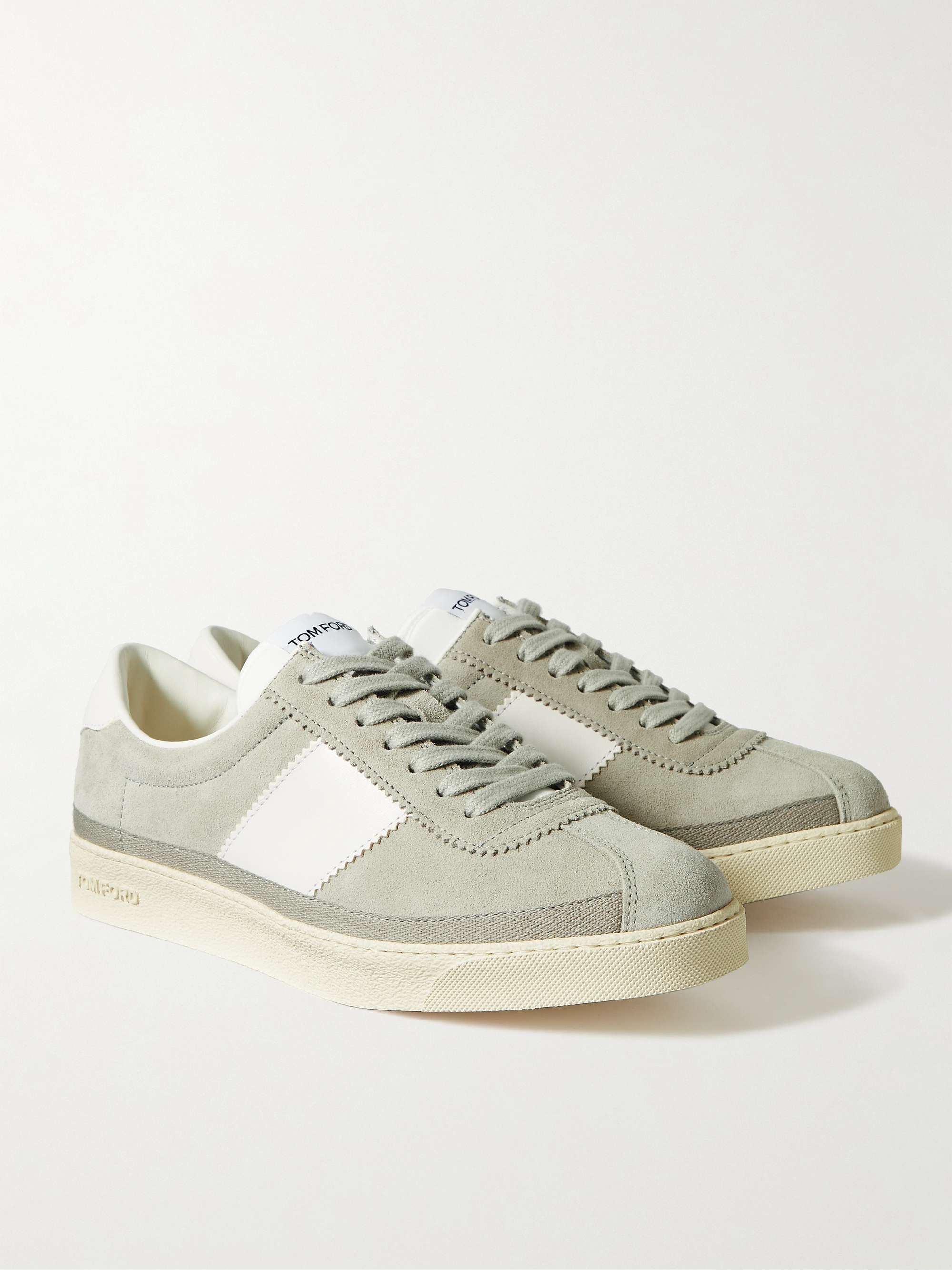 TOM FORD Bannister Leather-Trimmed Suede Sneakers