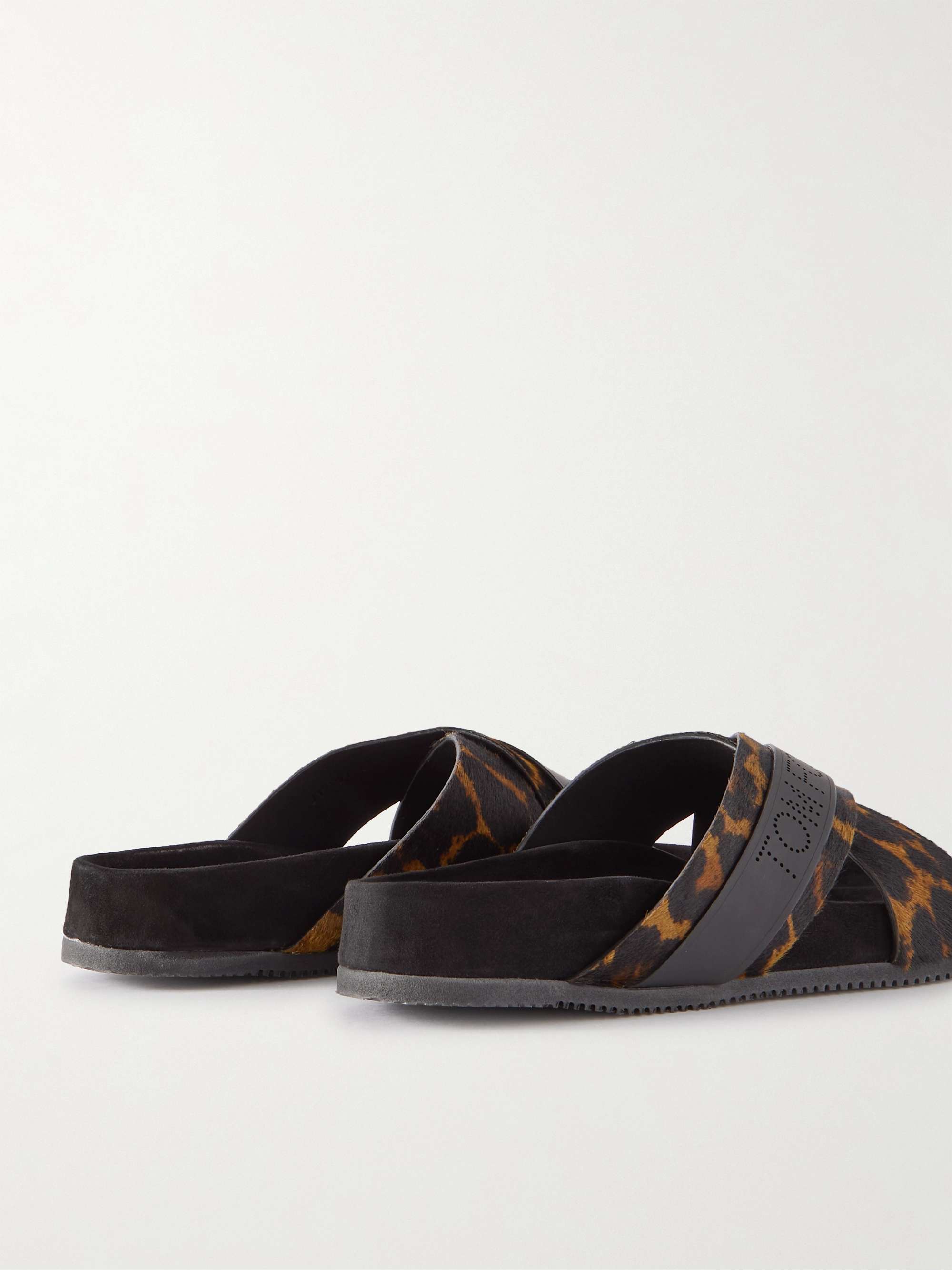 TOM FORD Wicklow Leopard-Print Calf Hair and Leather Slides