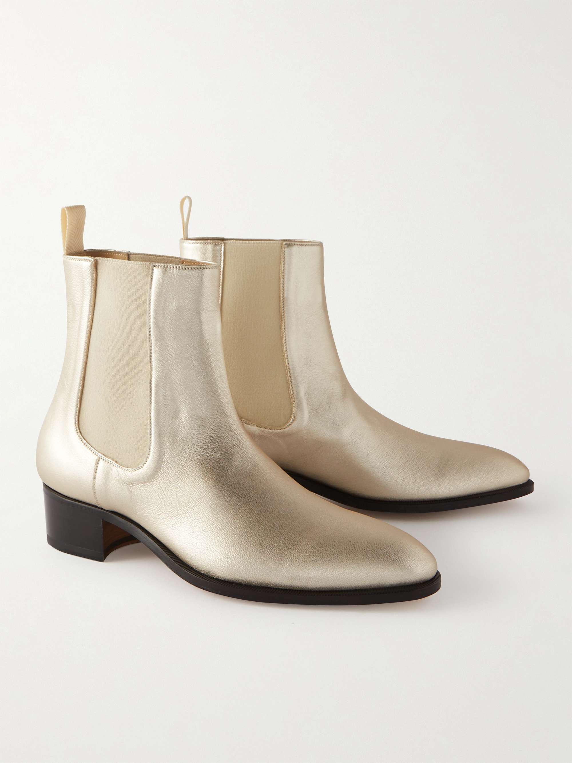 TOM FORD Metallic Leather Chelsea Boots