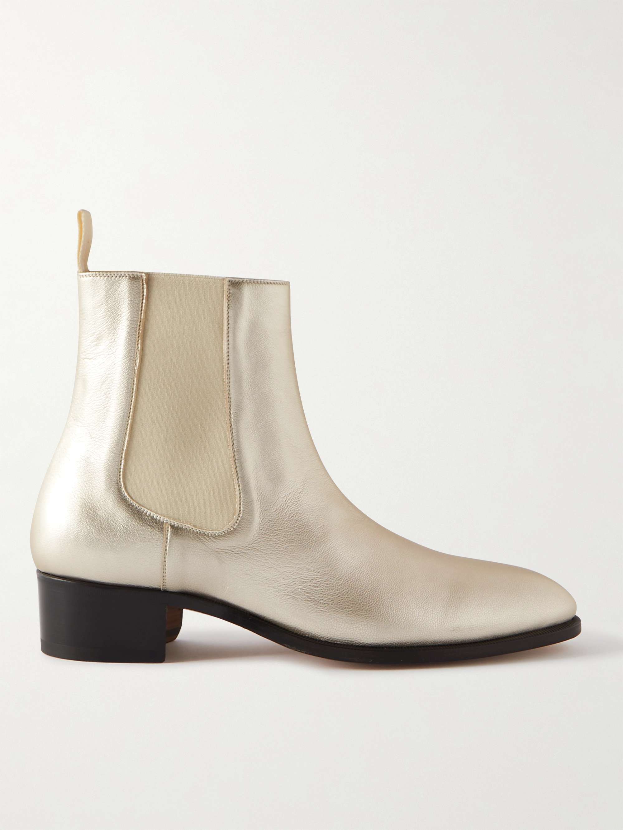 TOM FORD Metallic Leather Chelsea Boots