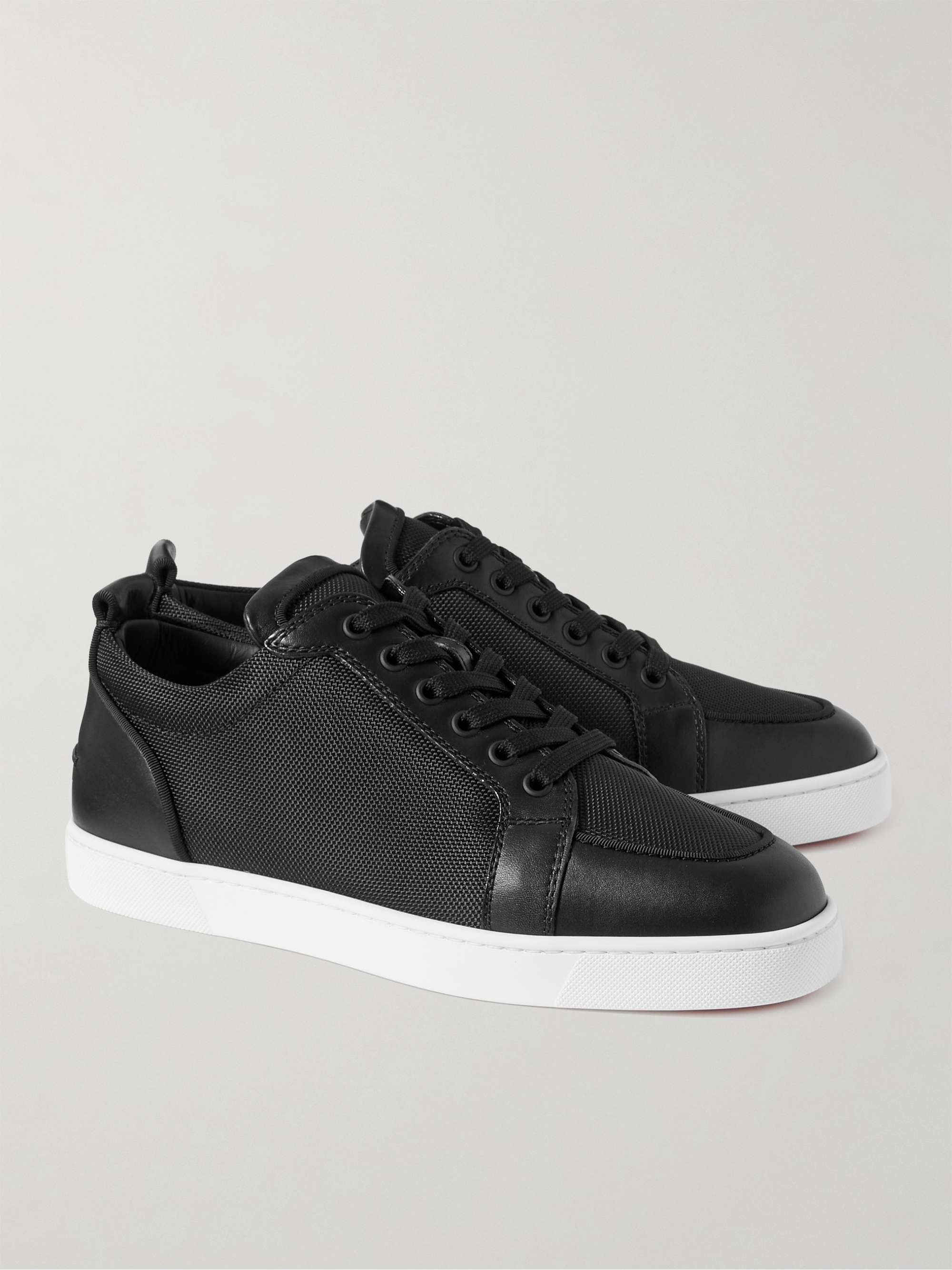 CHRISTIAN LOUBOUTIN Rantulow Leather-Trimmed Mesh Sneakers