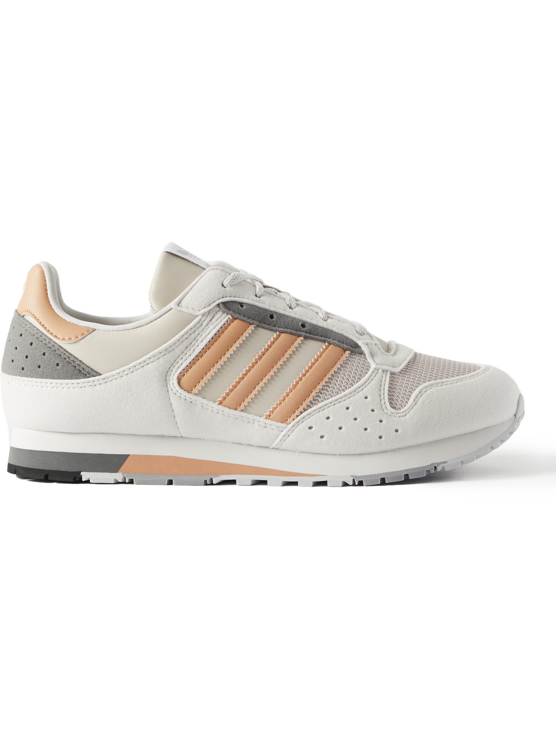 Adidas Consortium Spezial Zx 620 Mesh-trimmed Faux Suede Sneakers In White