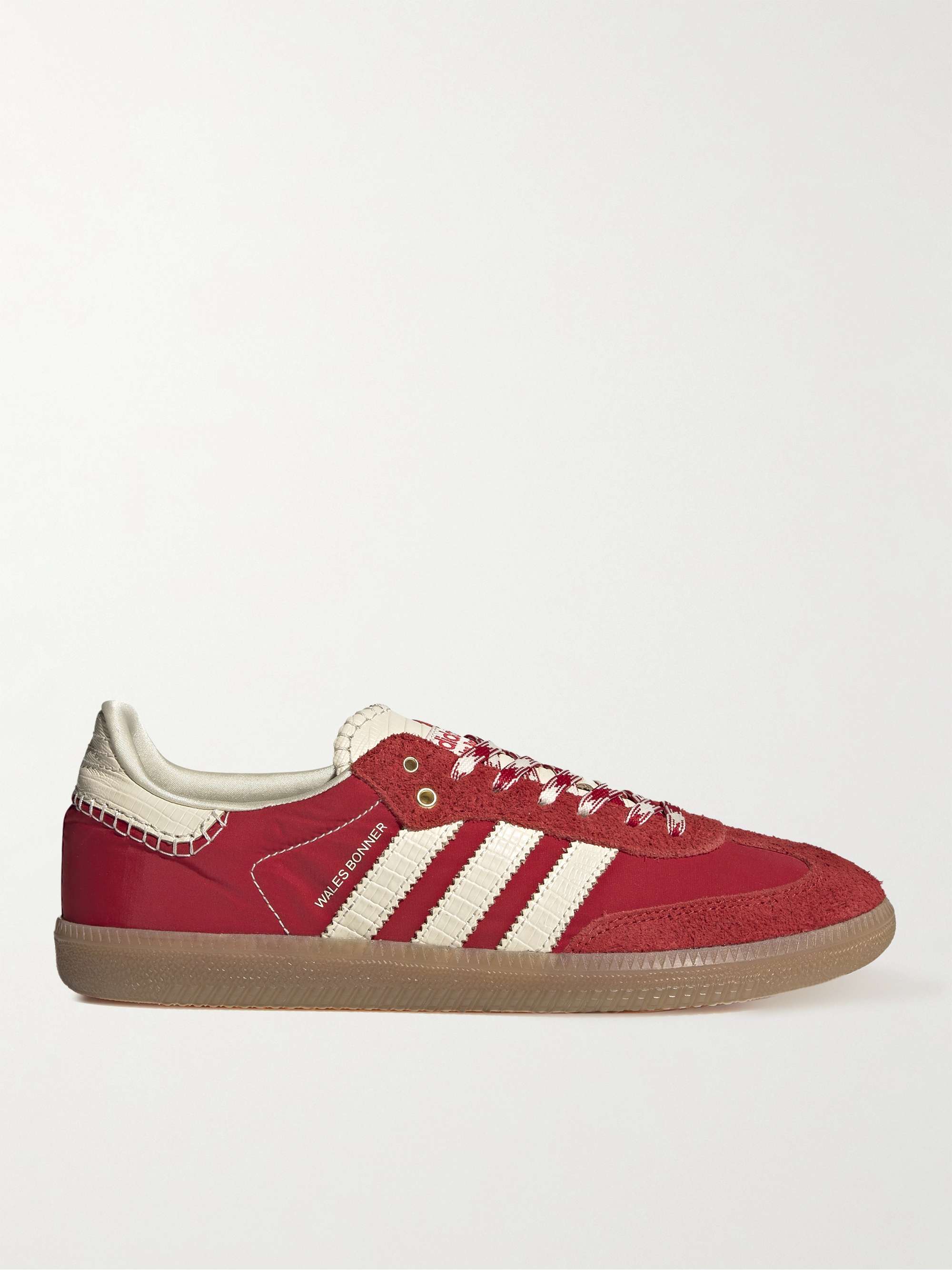 ADIDAS CONSORTIUM + Wales Bonner Samba Suede and Croc-Effect Leather-Trimmed Nylon Sneakers