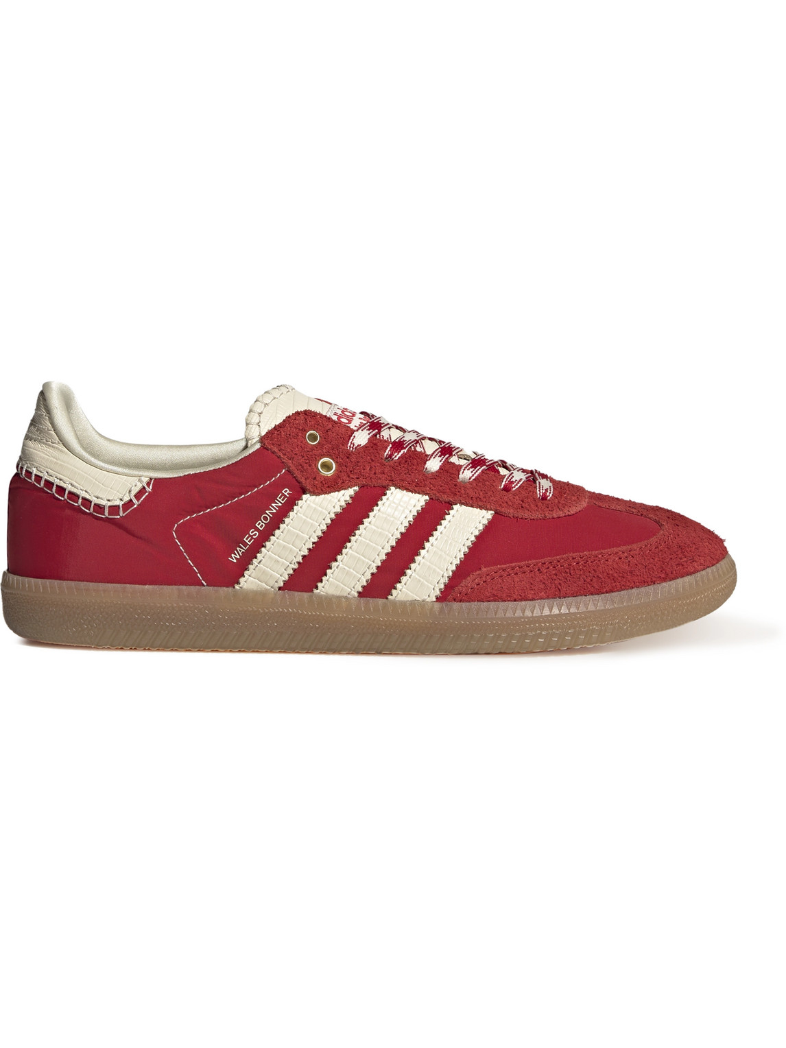 Adidas Consortium Wales Bonner Samba Suede And Croc-effect Leather-trimmed Nylon Sneakers In Red