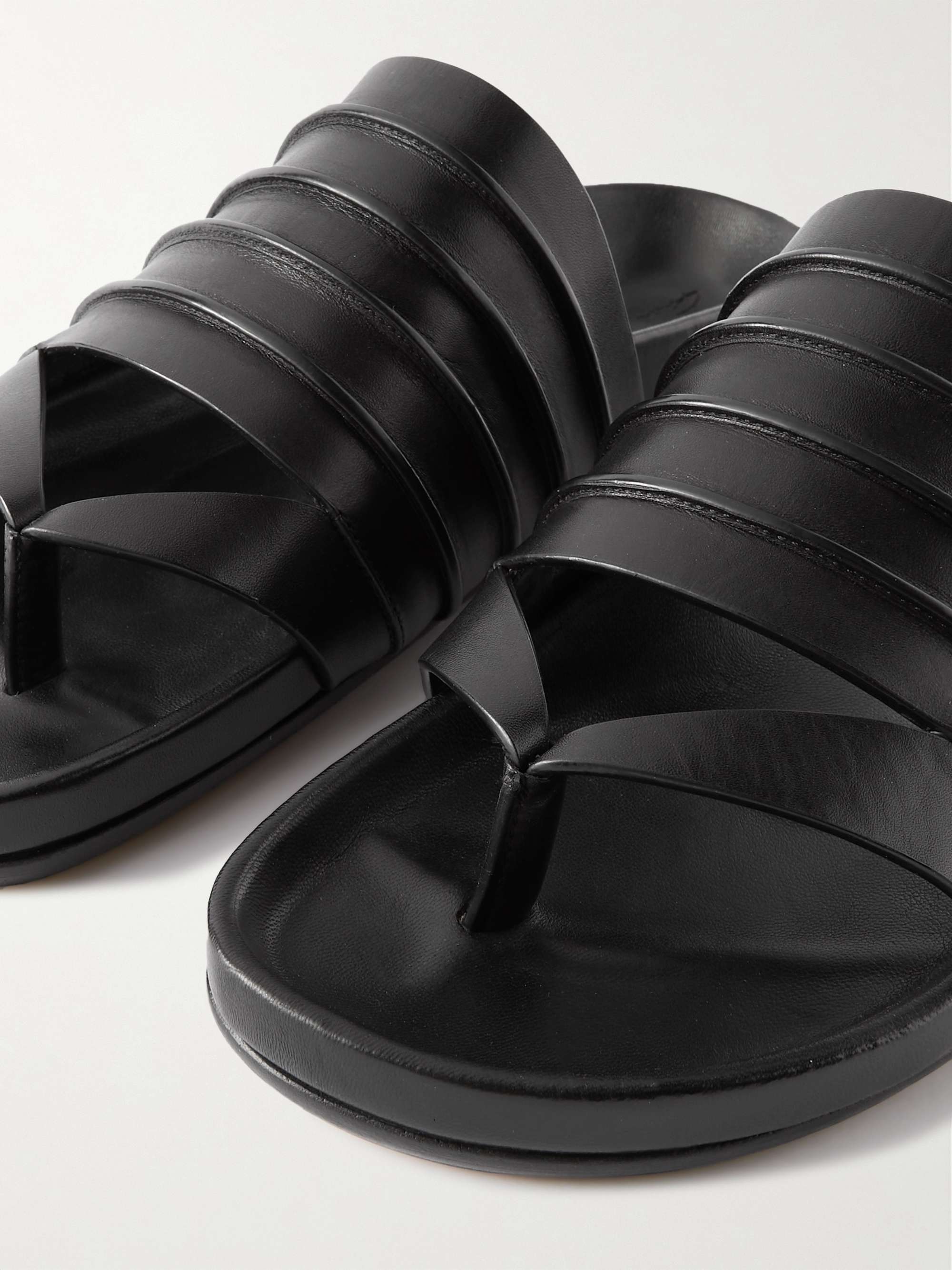 RICK OWENS Ruhlmann Granola Ribbed Leather Sandals