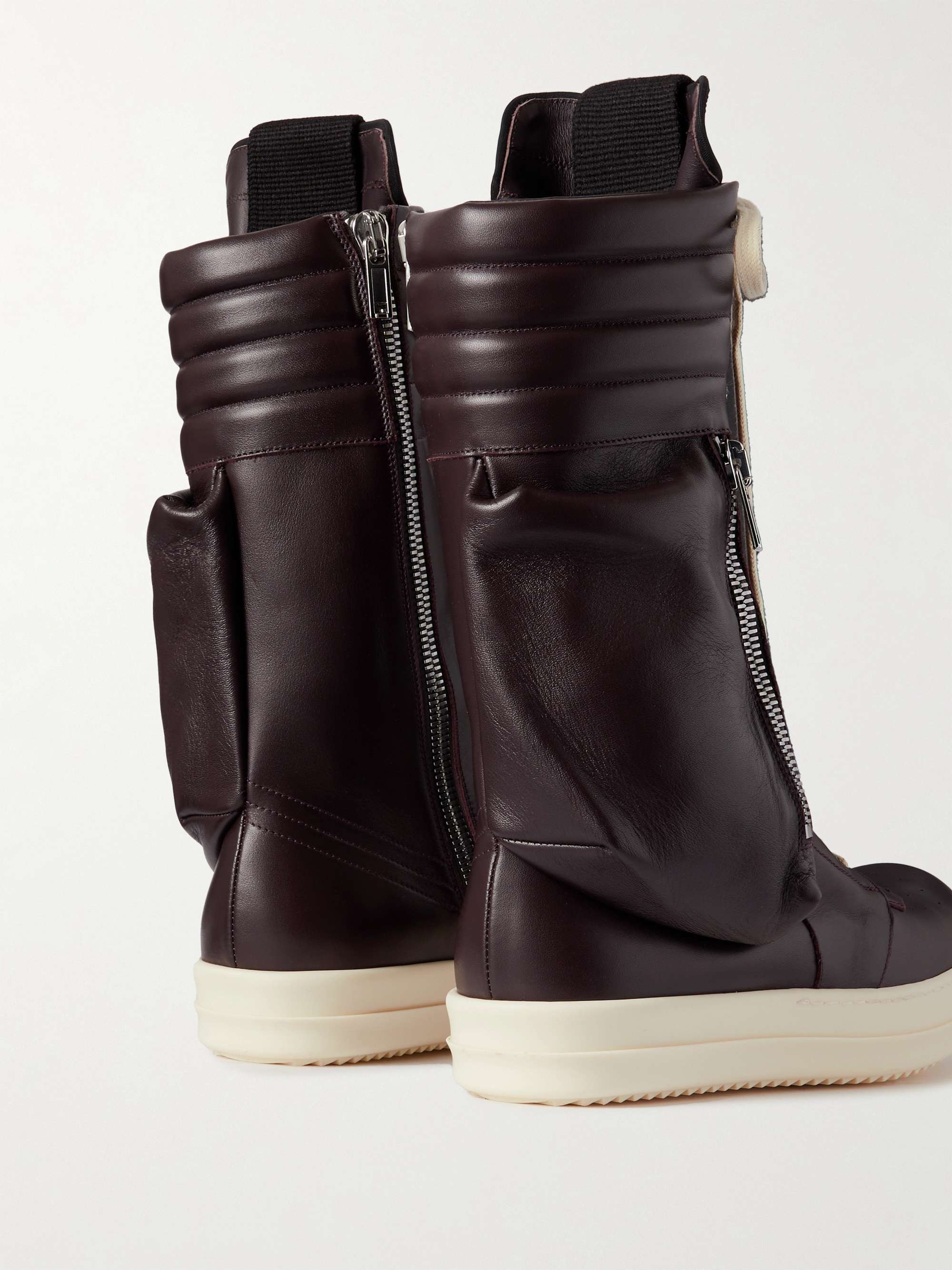 RICK OWENS Leather Knee-High Sneakers