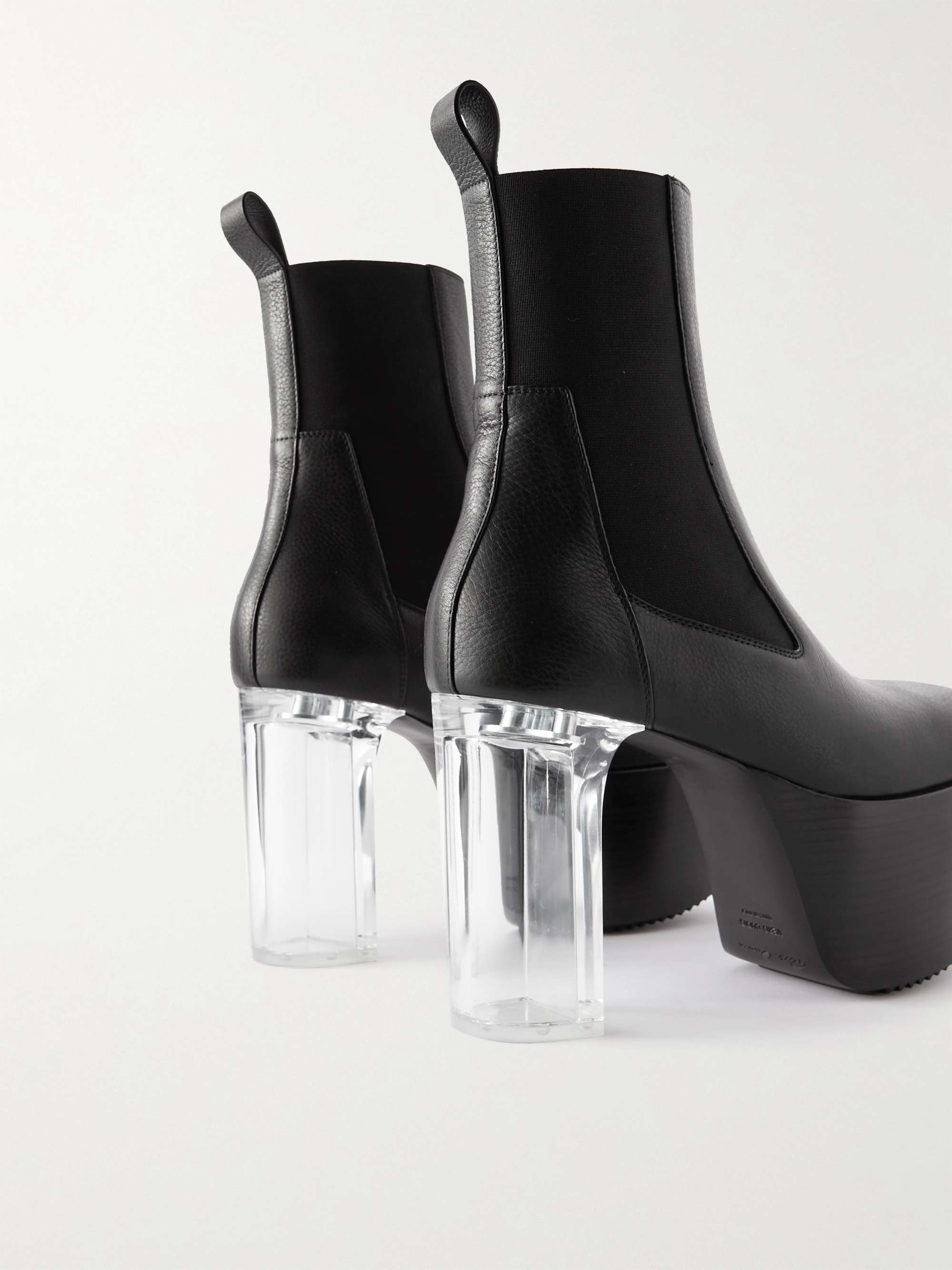 Mens Boots Rick Owens Boots Rick Owens Leather Heeled Silver Boots in Black for Men 
