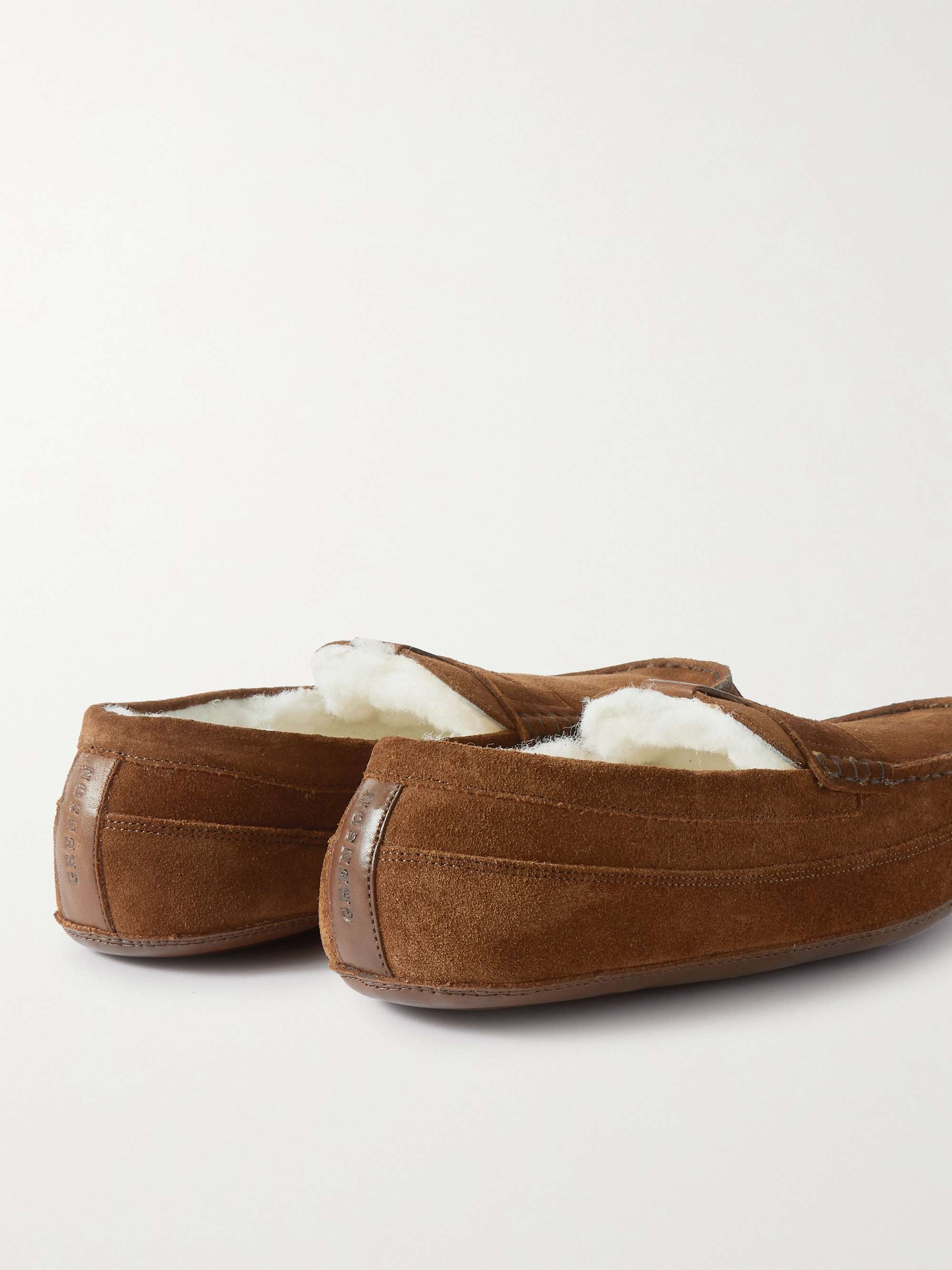 GRENSON Sly Shearling-Lined Suede Slippers