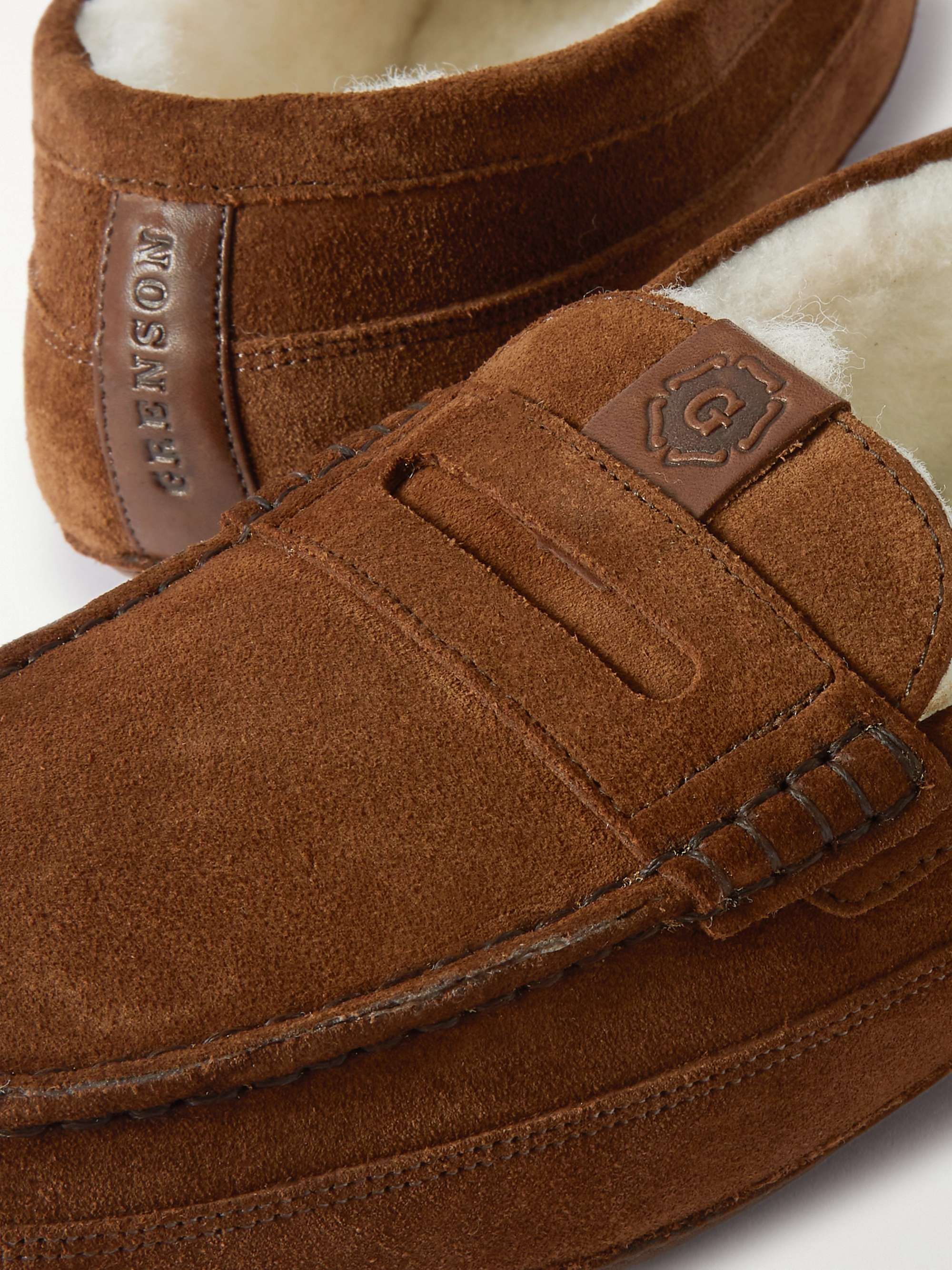 GRENSON Sly Shearling-Lined Suede Slippers
