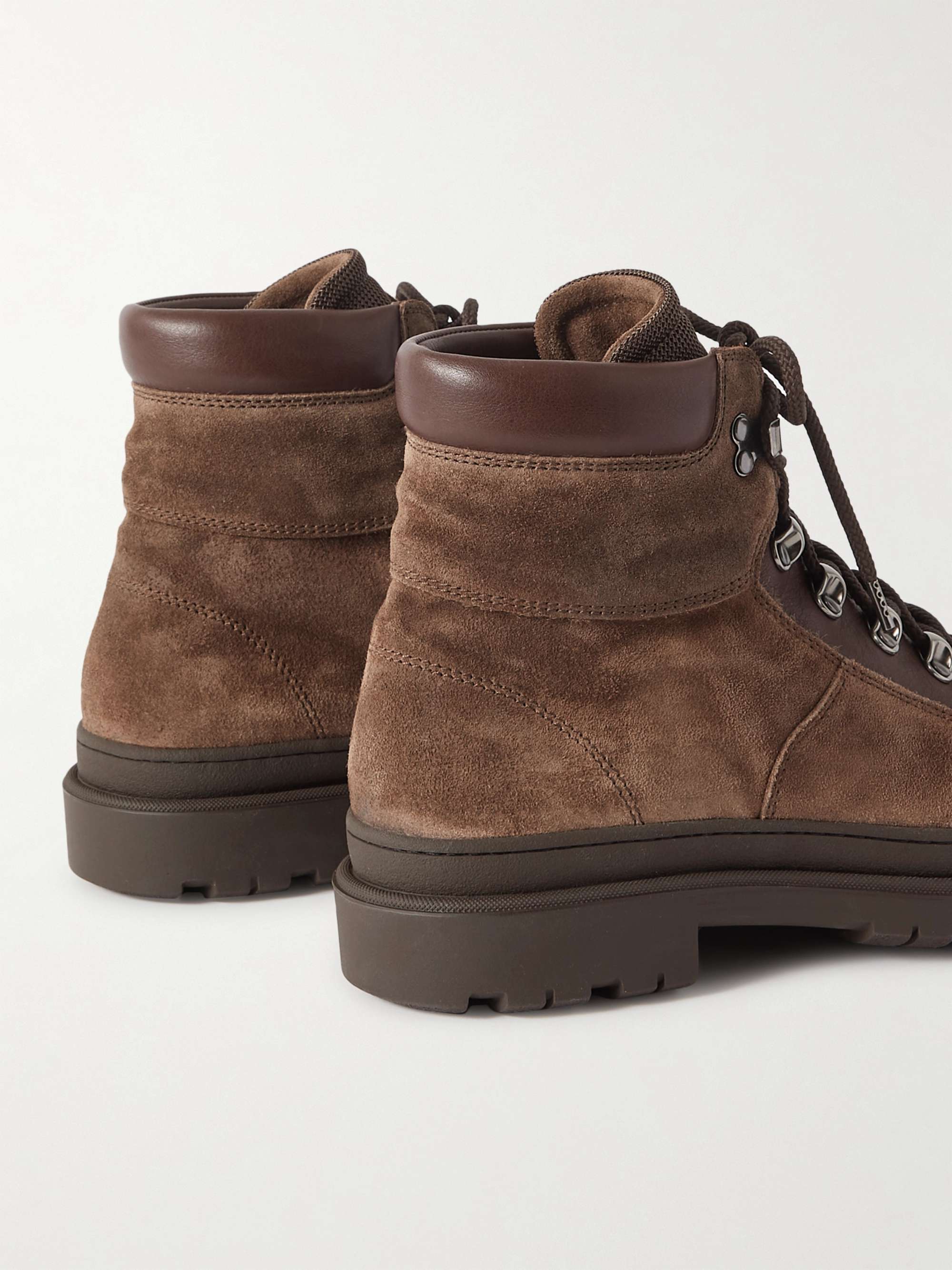 BRUNELLO CUCINELLI Leather-Trimmed Suede Boots
