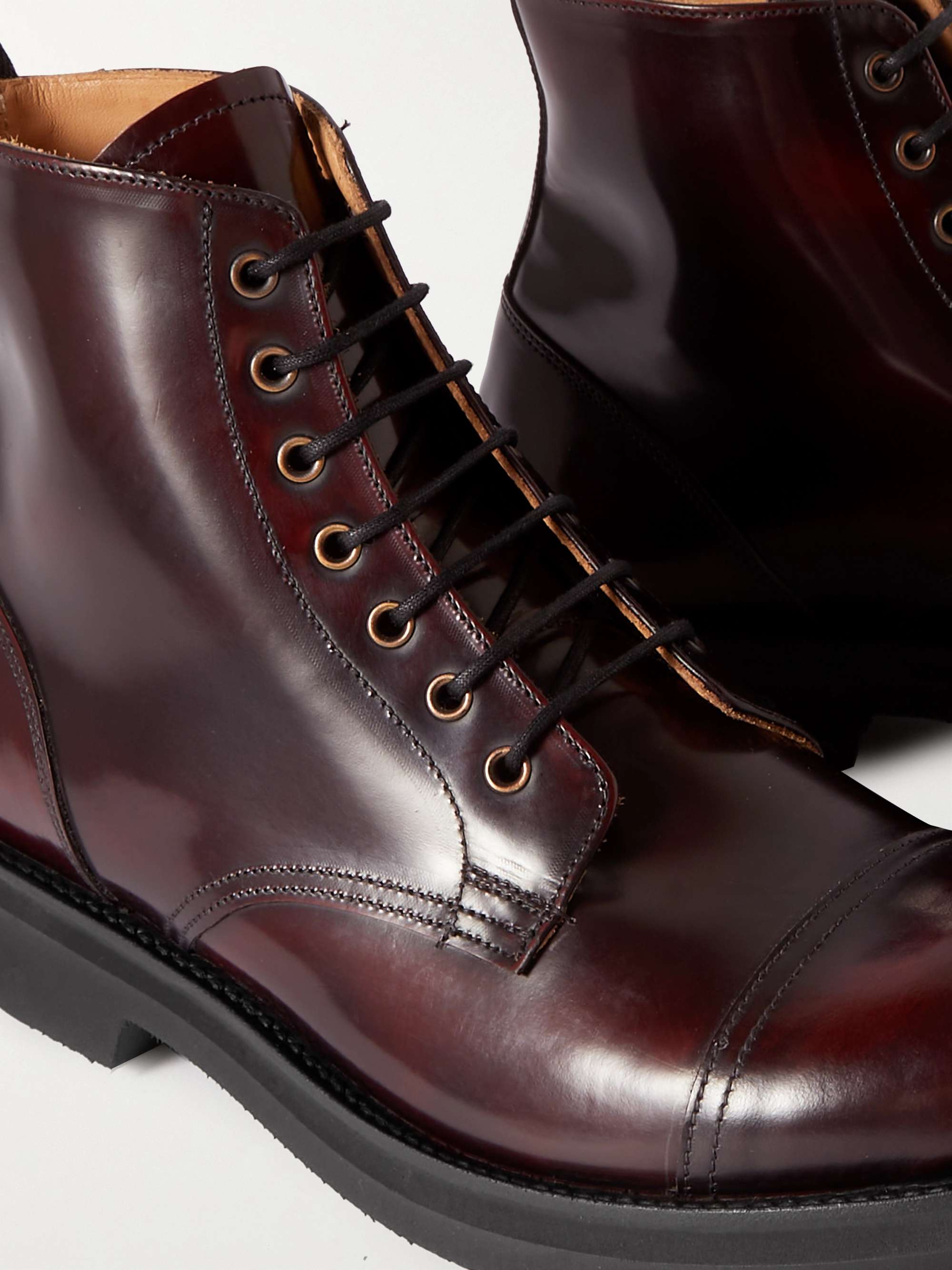 GRENSON Desmond Polished-Leather Derby Boots
