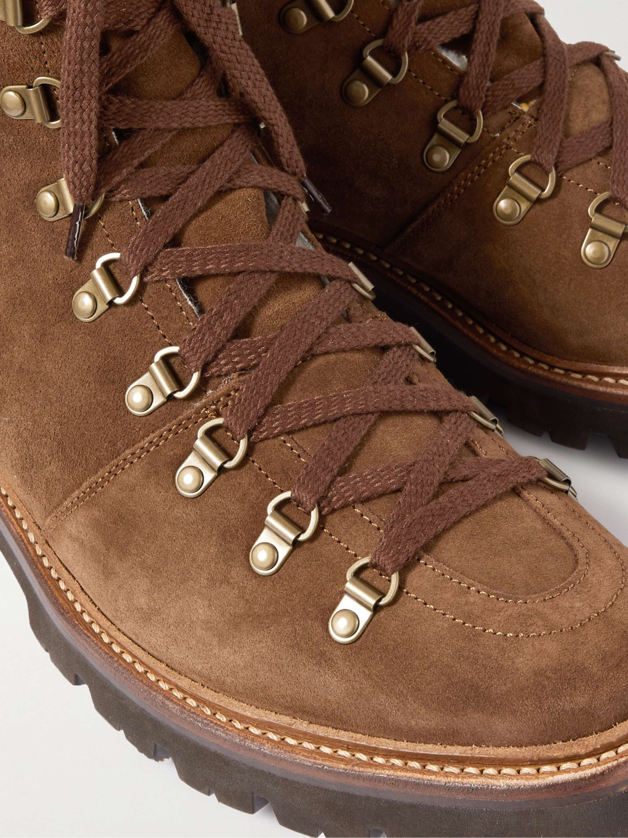 GRENSON Brady Shearling-Lined Suede Boots