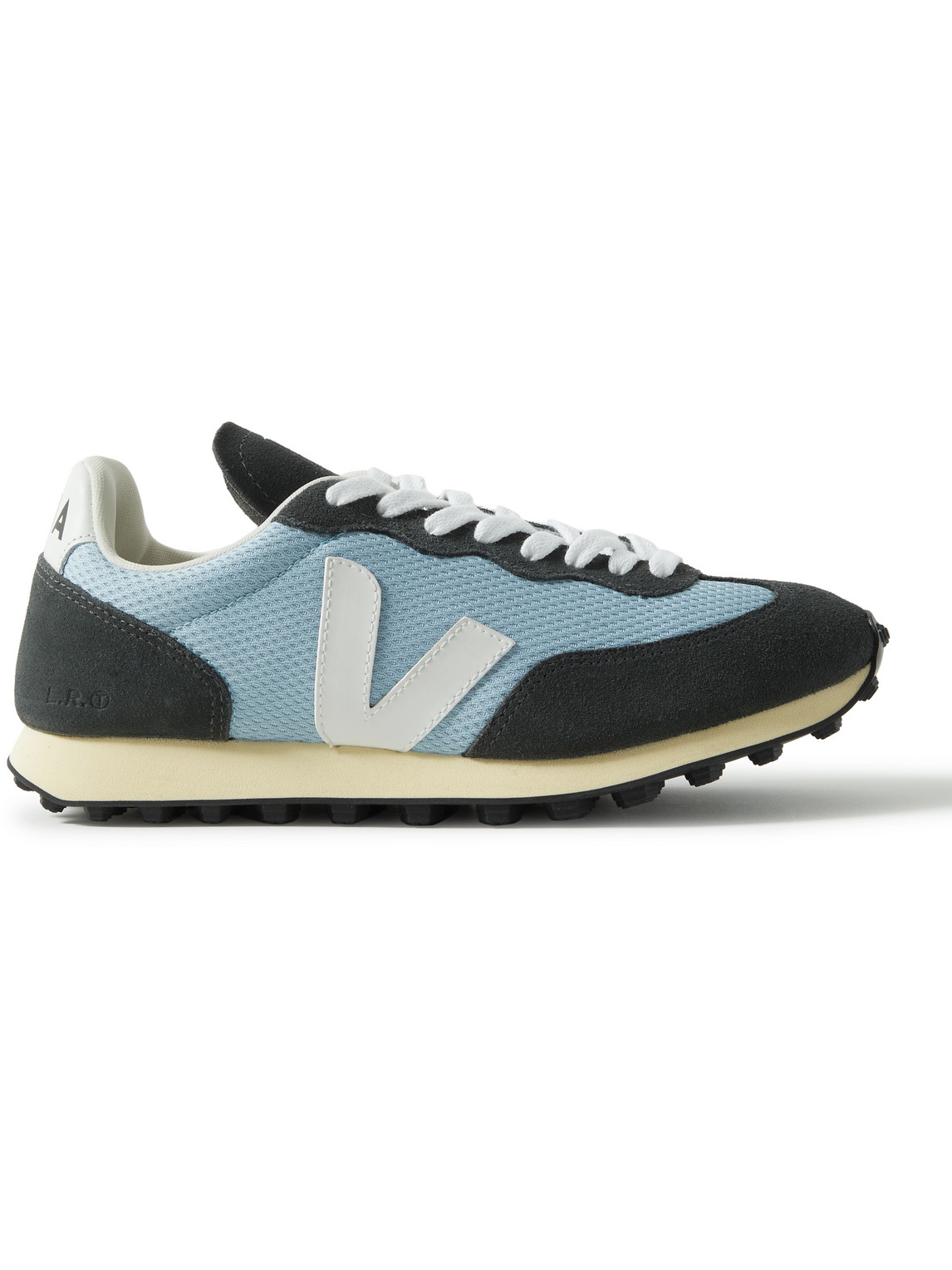 VEJA RIO BRANCO LEATHER AND RUBBER-TRIMMED ALVEOMESH AND SUEDE SNEAKERS
