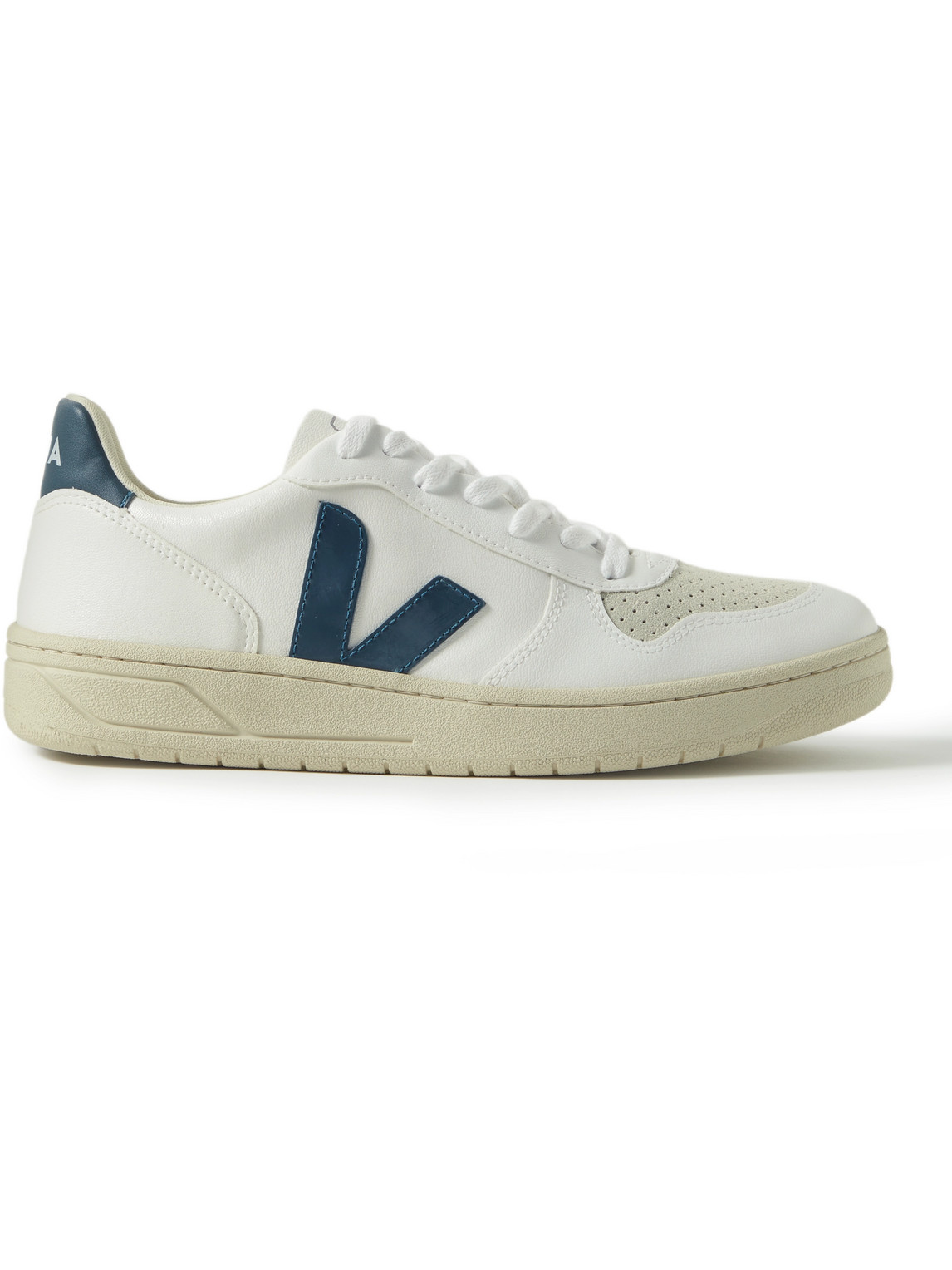 Veja V-10 Rubber-Trimmed Leather and Suede Sneakers