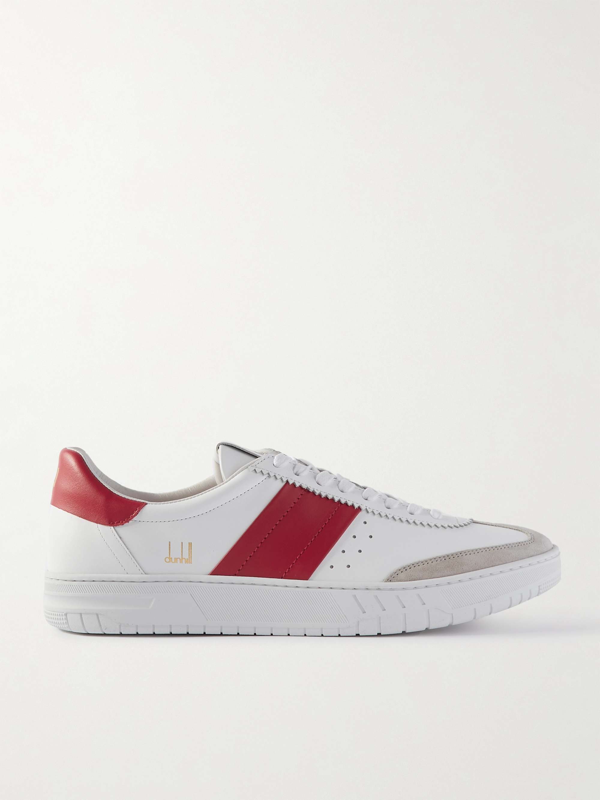 DUNHILL Court Legacy Leather and Suede Sneakers